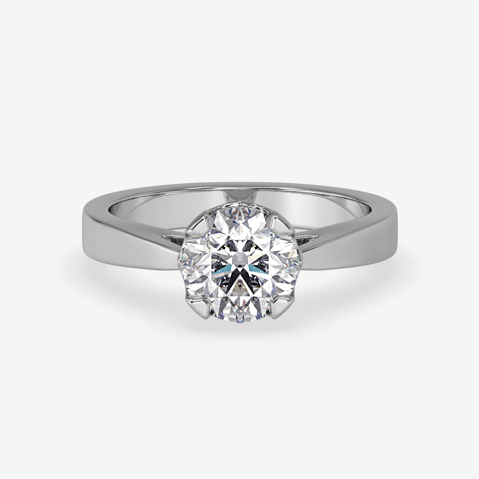 CJ-0106 diamond engagement ring in rose gold 3D print model_7