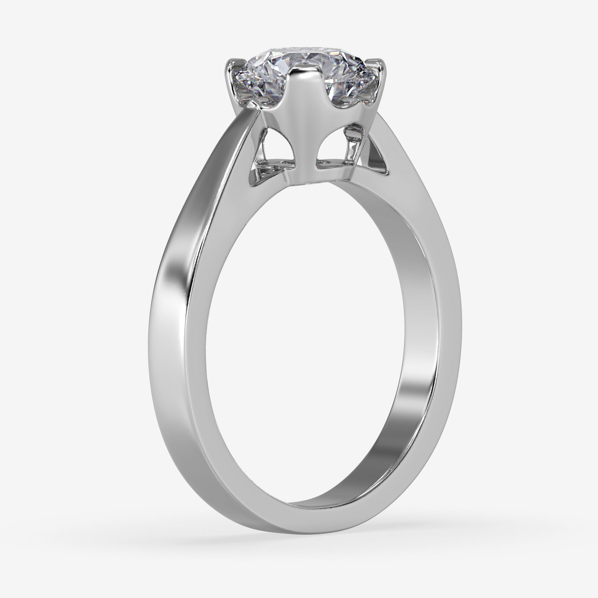 CJ-0106 diamond engagement ring in rose gold 3D print model_9