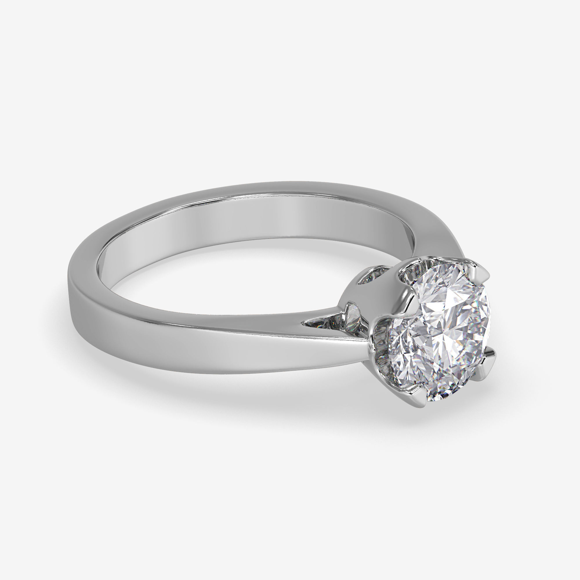 CJ-0106 diamond engagement ring in rose gold 3D print model_2