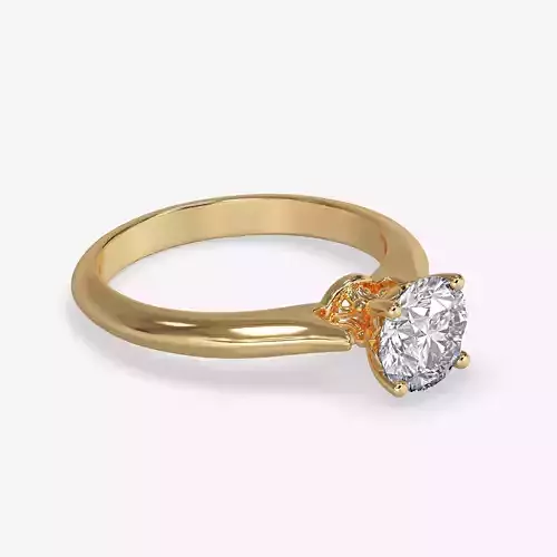 CJ-0104 gold engagement ring with diamond