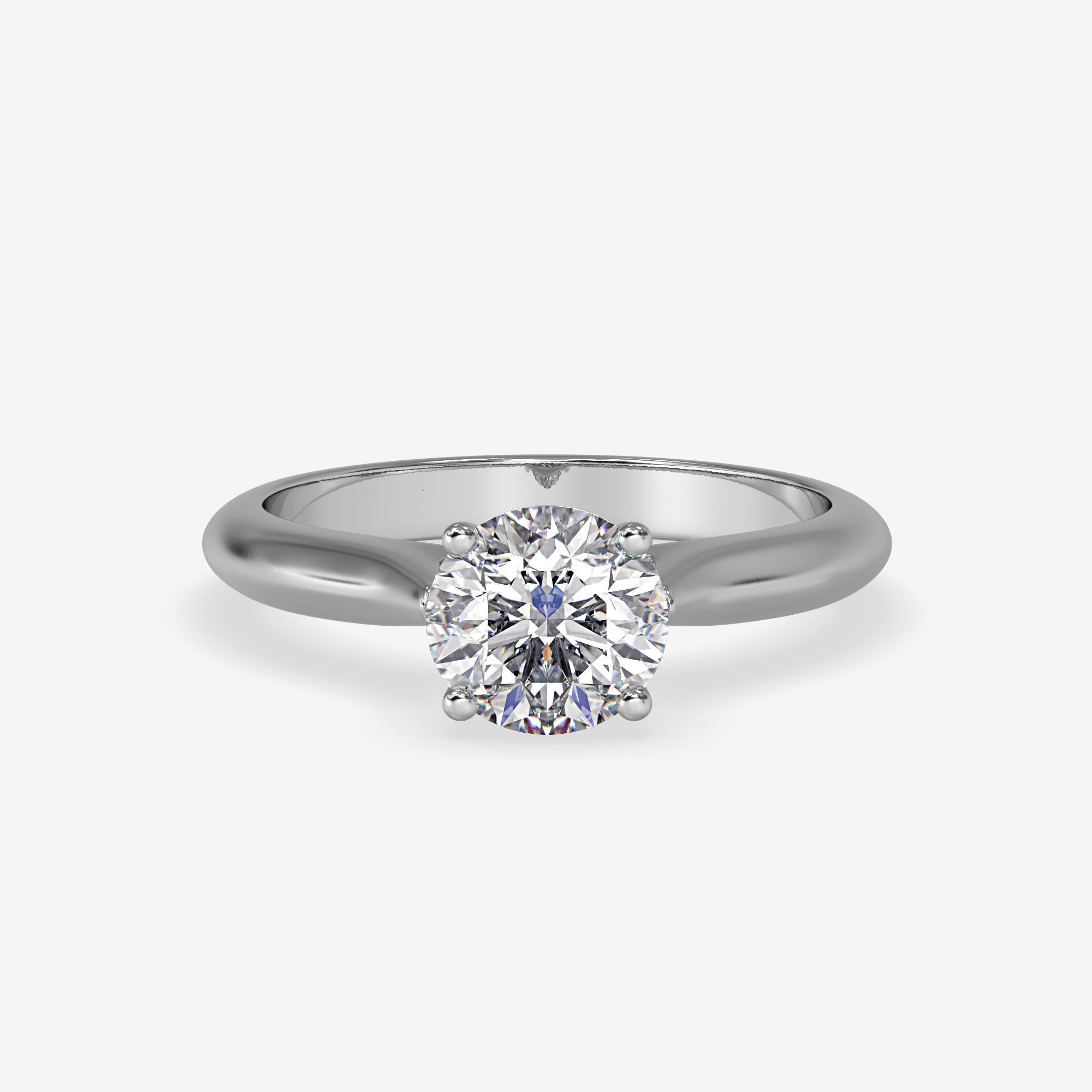 CJ-0104 gold engagement ring with diamond 3D print model_7
