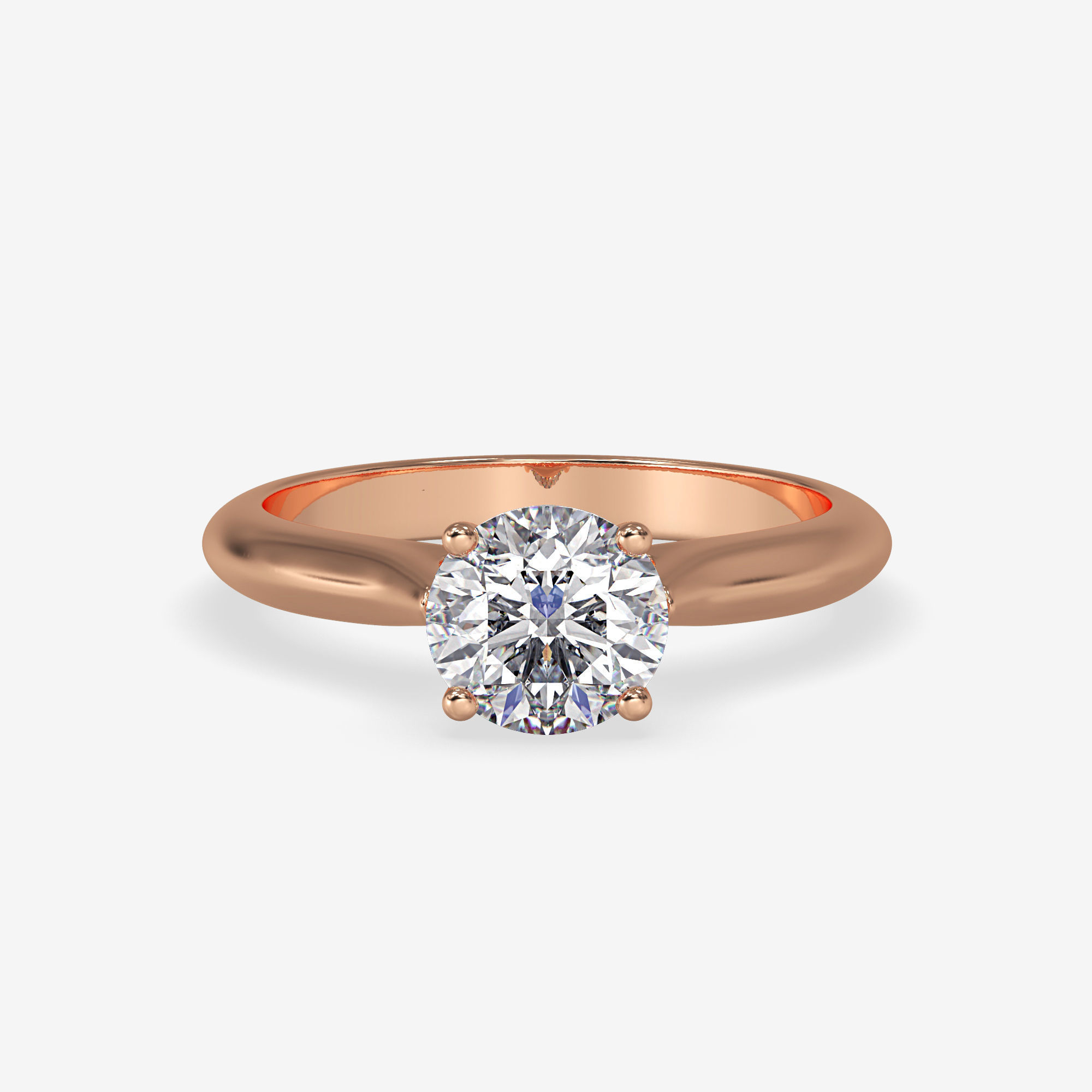 CJ-0104 gold engagement ring with diamond 3D print model_4
