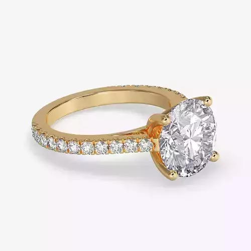 CJ-0103 round diamond engagement ring gold