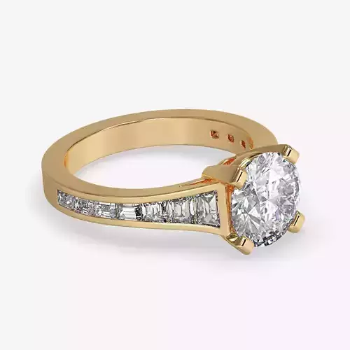 CJ-0102 diamond engagement ring gold