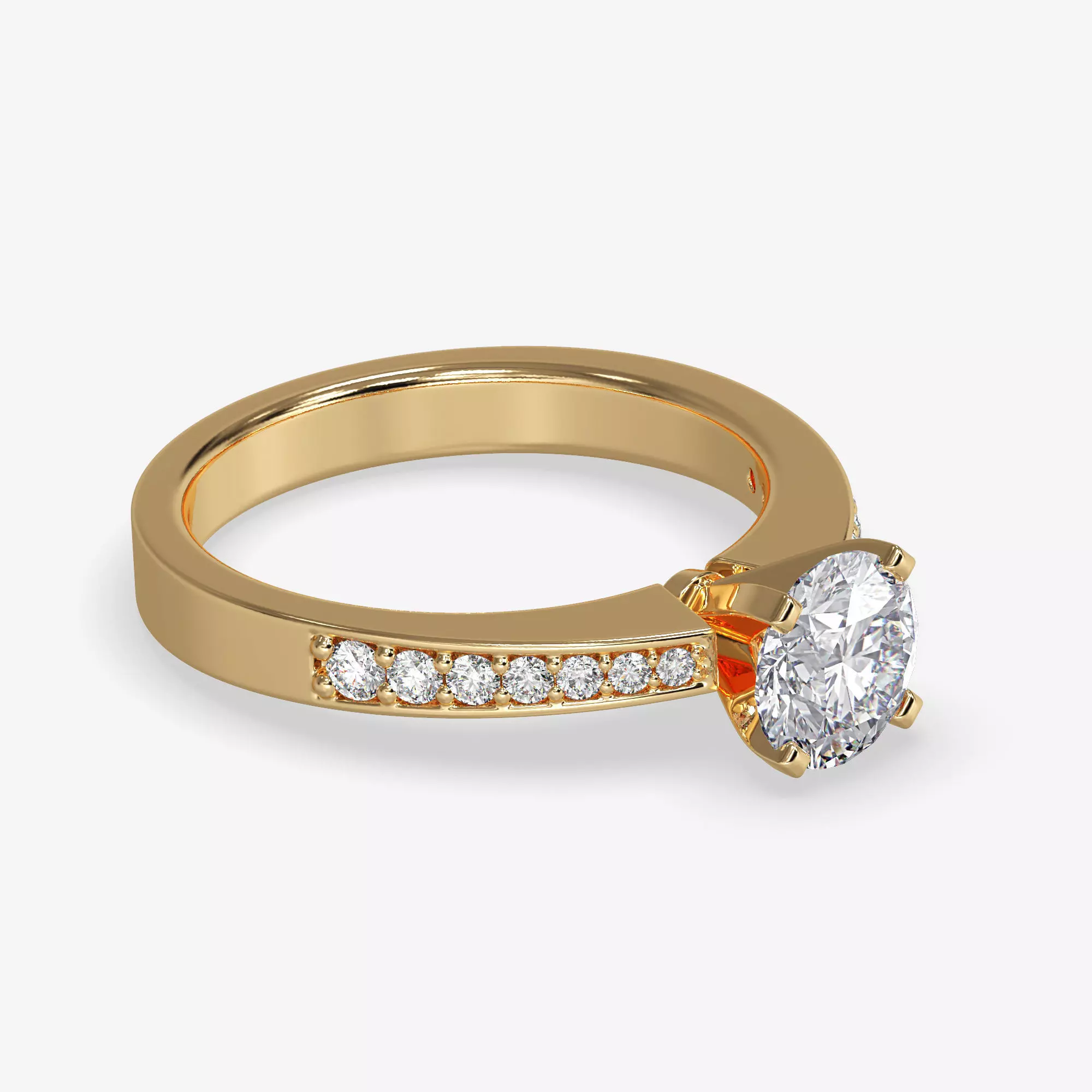 CJ-0101 engagement ring gold 3D print model_0