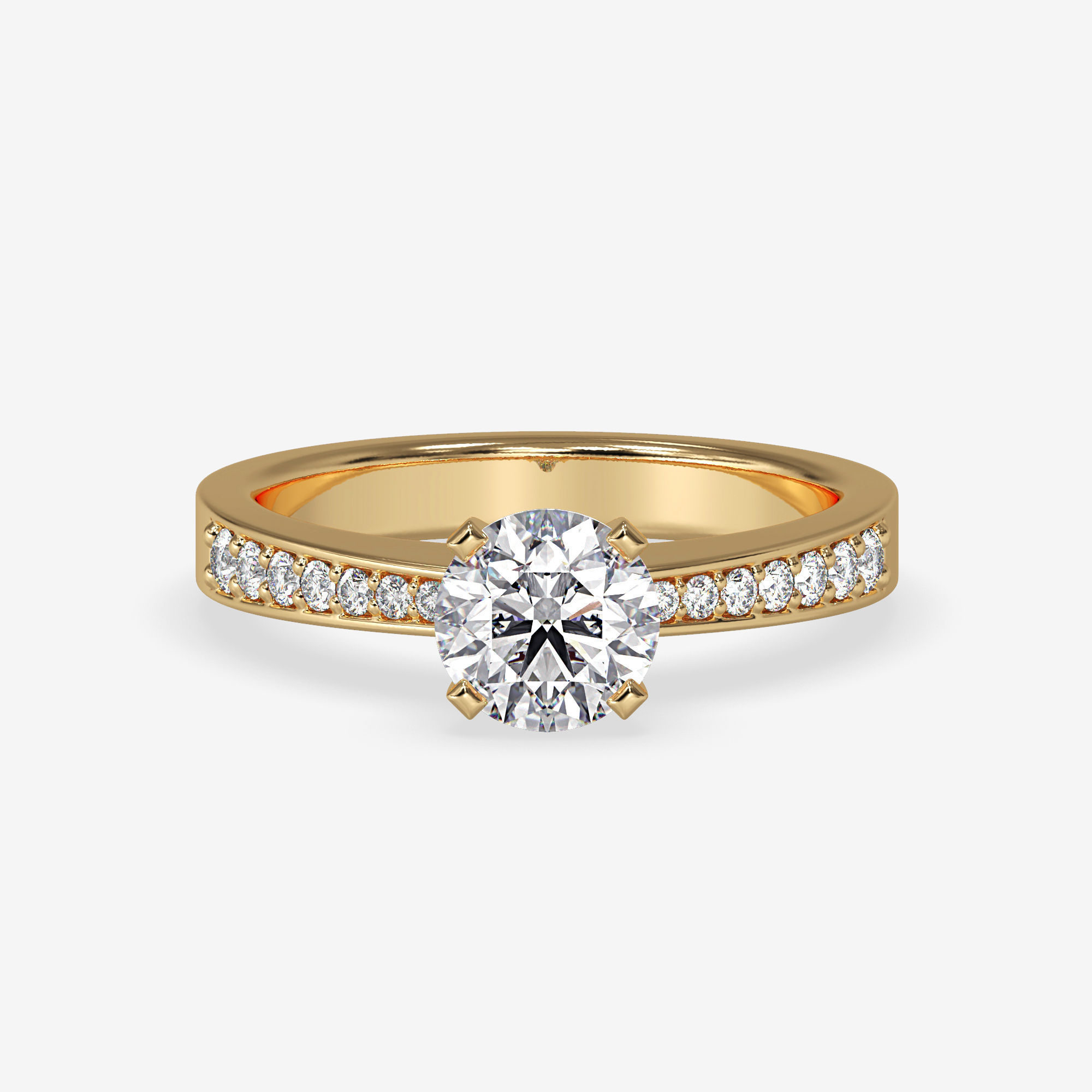 CJ-0101 engagement ring gold 3D print model_10