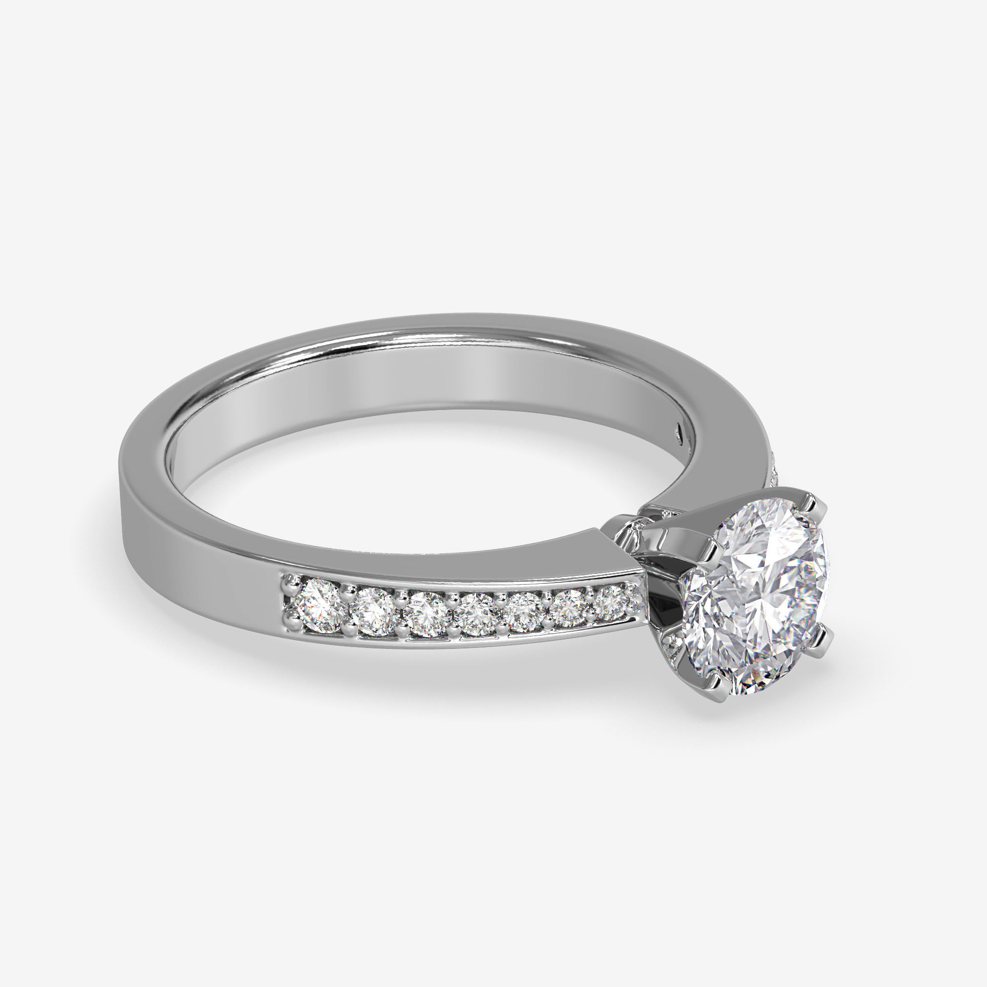 CJ-0101 engagement ring gold 3D print model_2