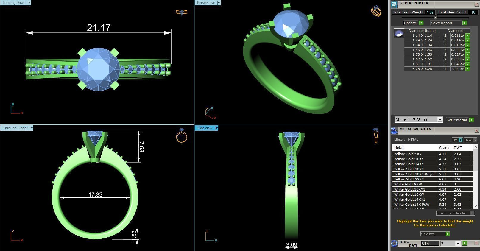 CJ-0101 engagement ring gold 3D print model_3