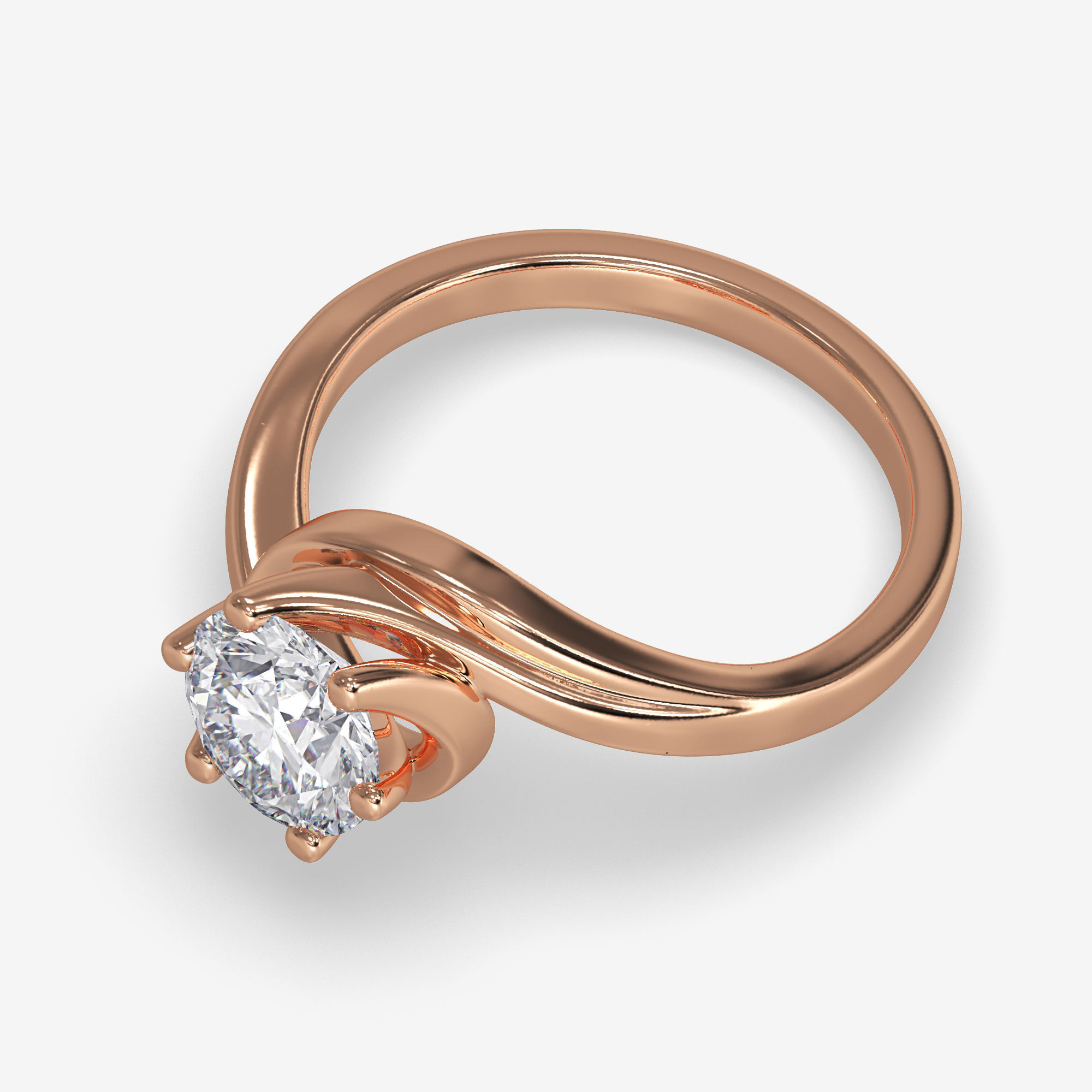 CJ-0099 solitaire engagement ring 3D print model_5