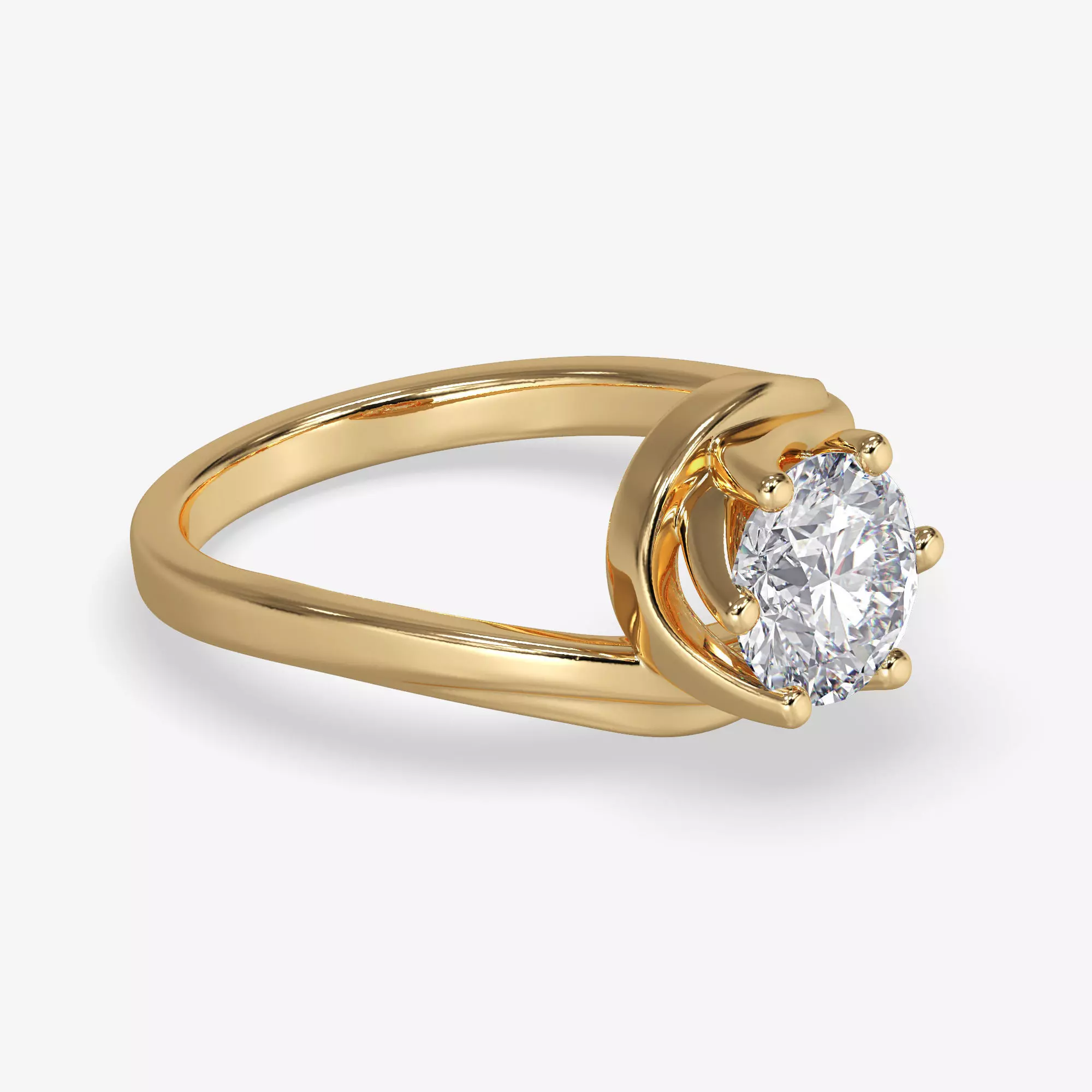 CJ-0099 solitaire engagement ring 3D print model_0