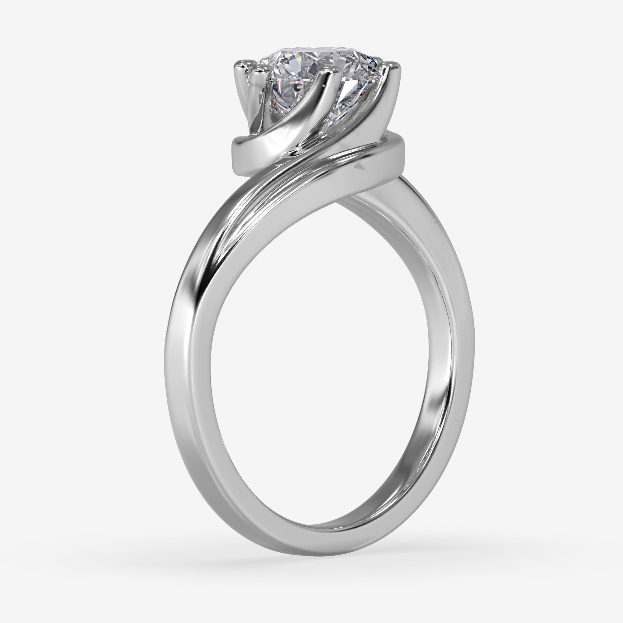CJ-0099 solitaire engagement ring 3D print model_9