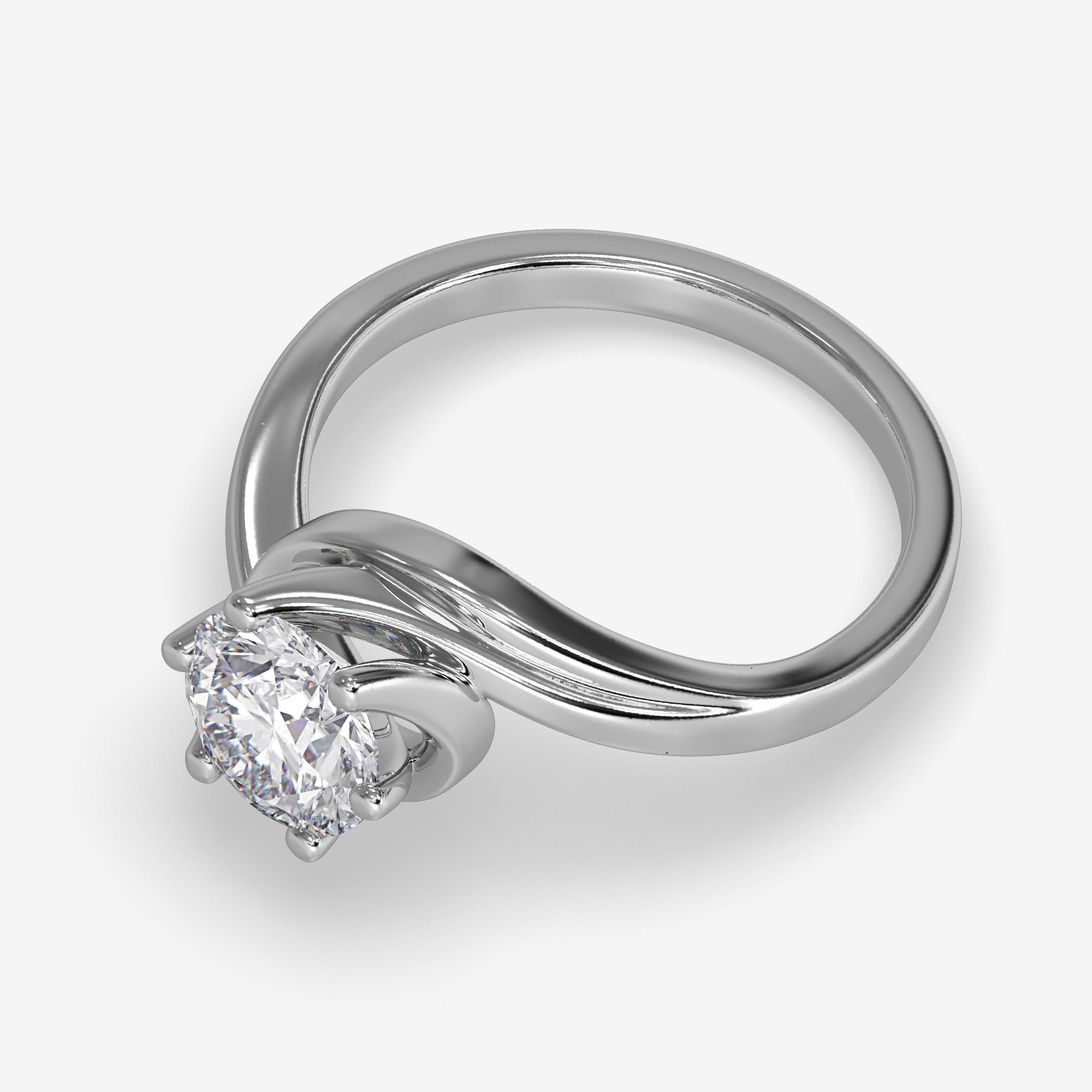 CJ-0099 solitaire engagement ring 3D print model_8