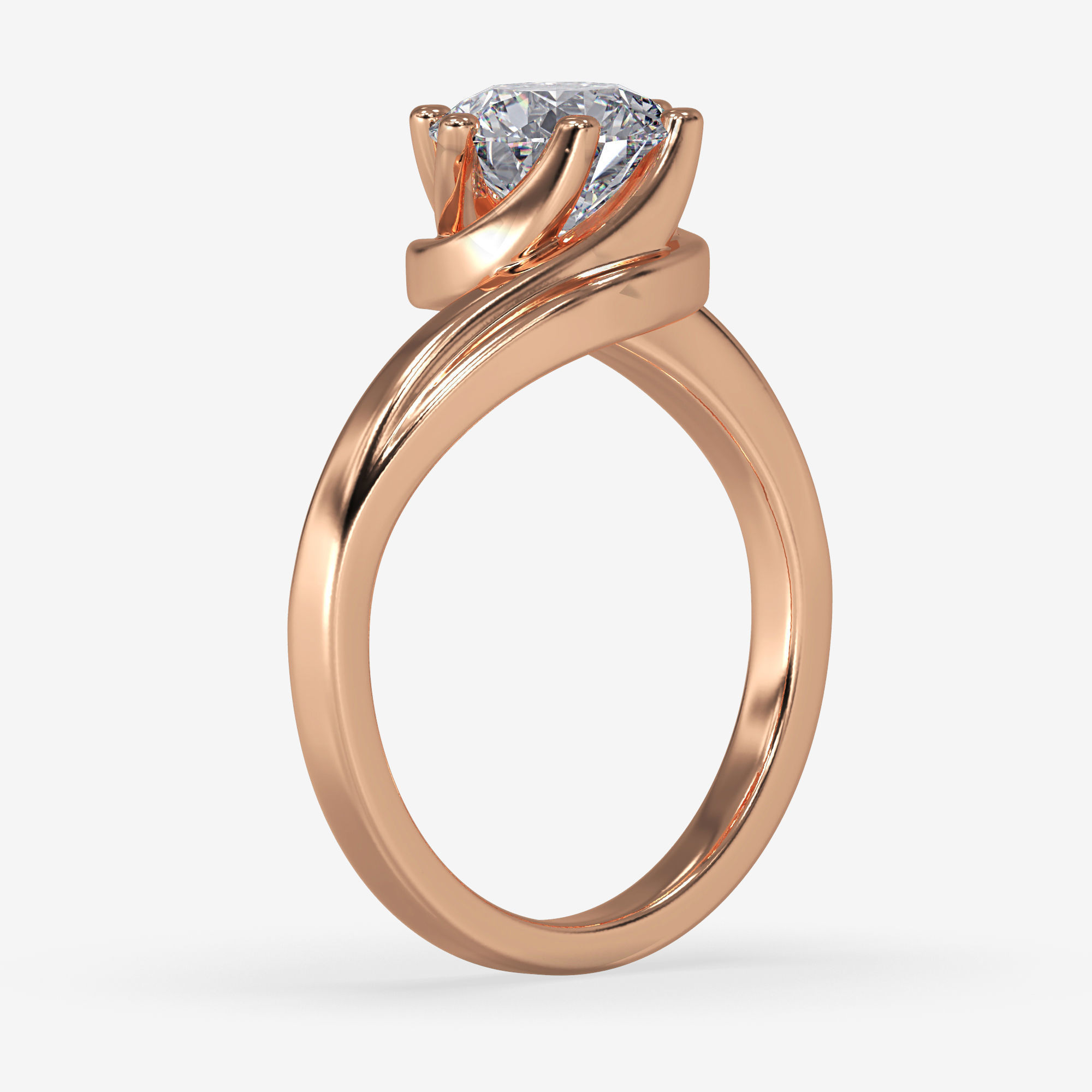 CJ-0099 solitaire engagement ring 3D print model_6