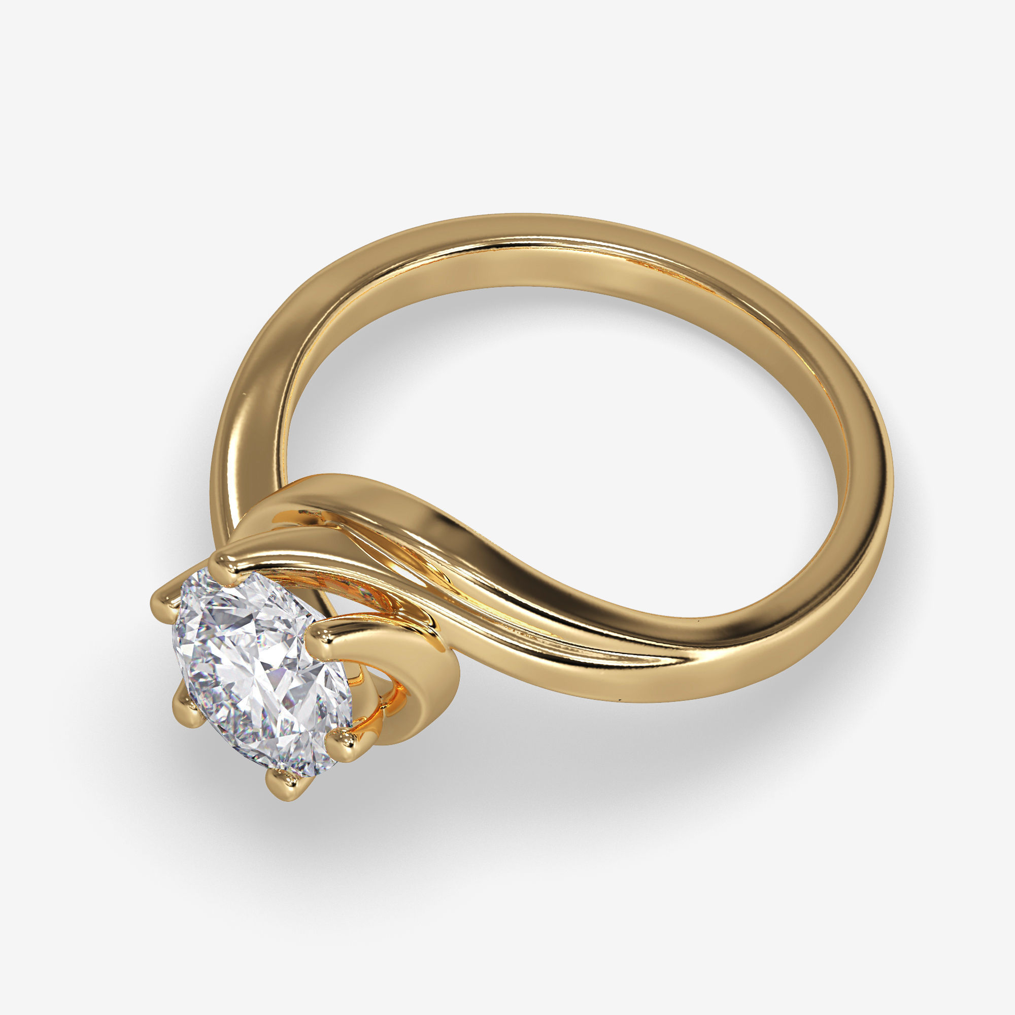 CJ-0099 solitaire engagement ring 3D print model_11