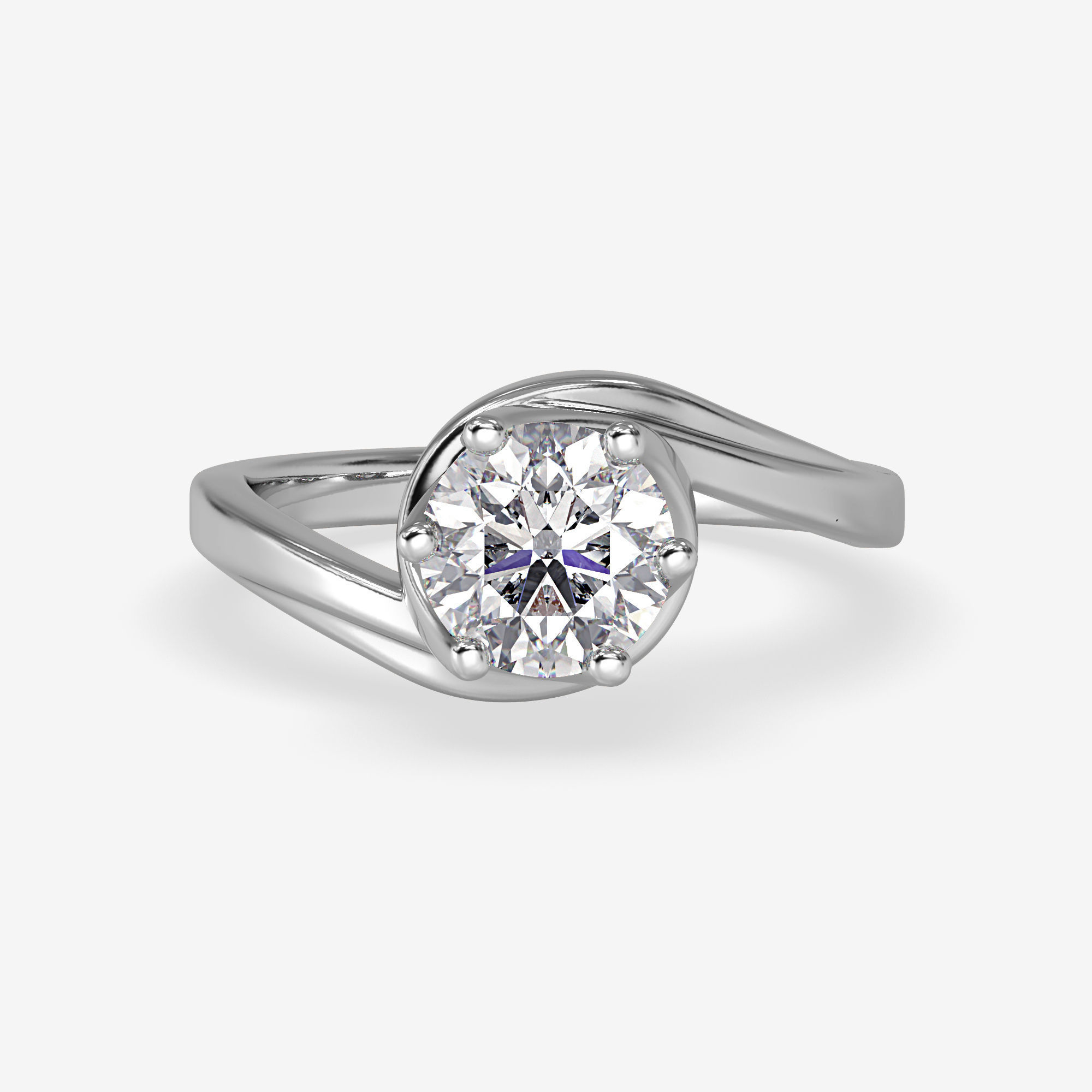 CJ-0099 solitaire engagement ring 3D print model_7