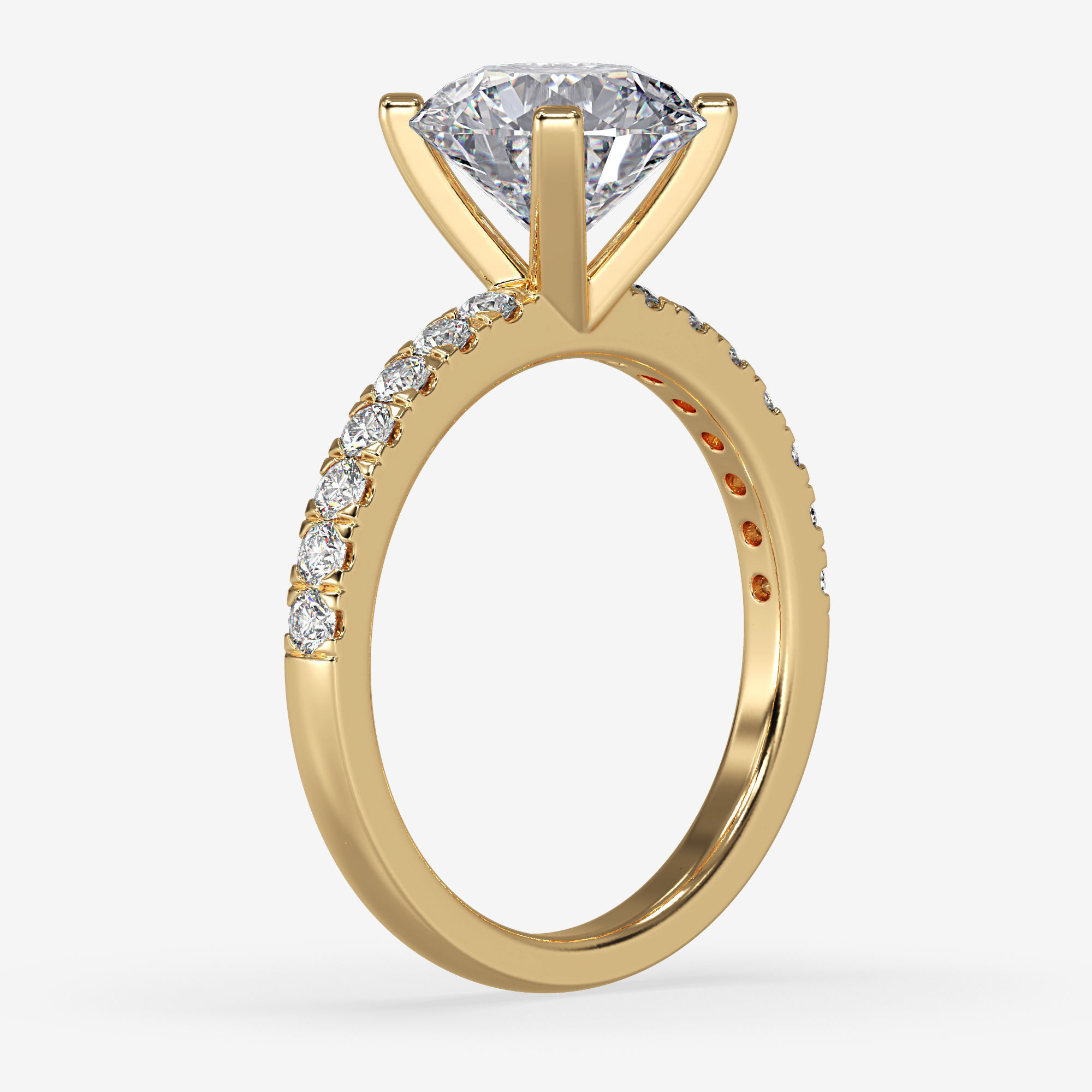 CJ-0094 diamond engagement ring gold 3D print model_12