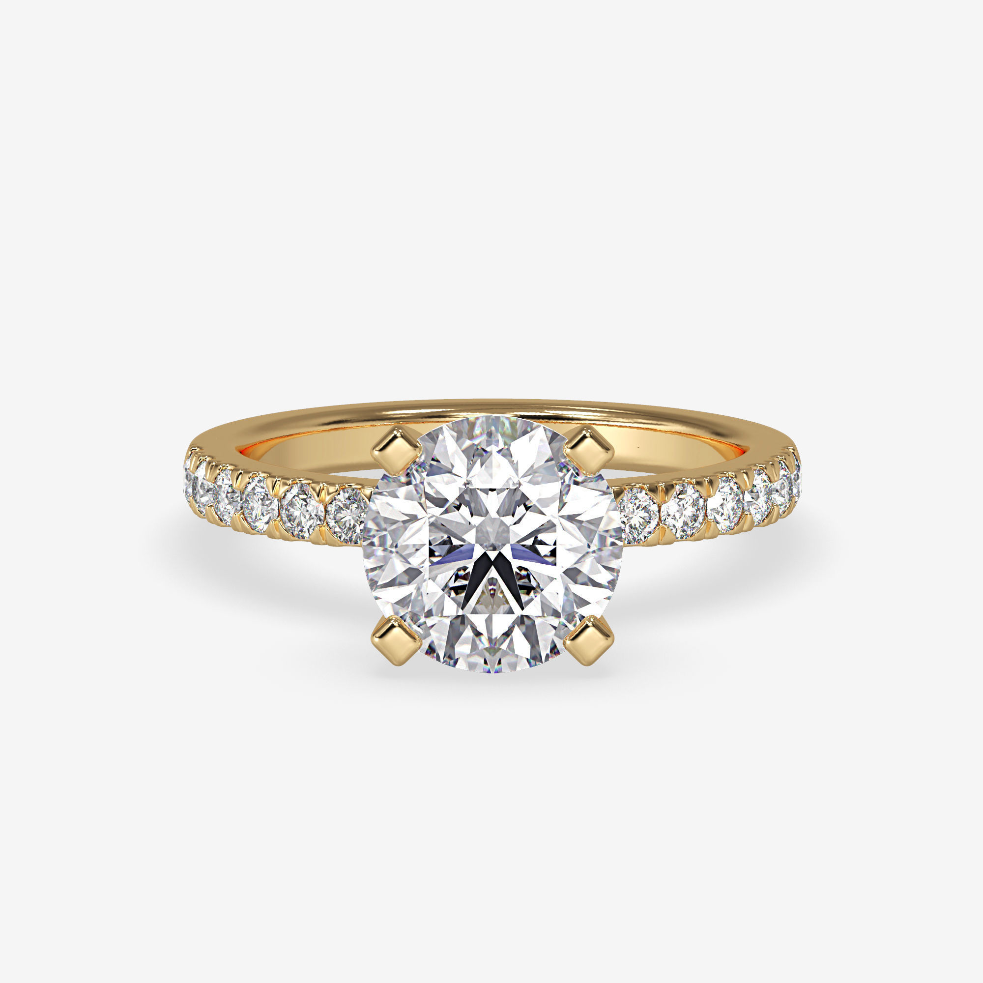 CJ-0094 diamond engagement ring gold 3D print model_10