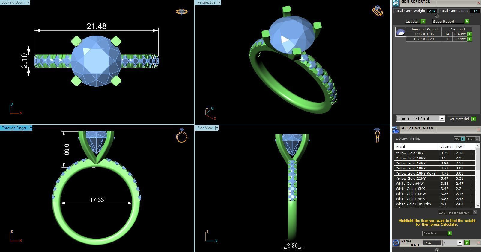 CJ-0094 diamond engagement ring gold 3D print model_3