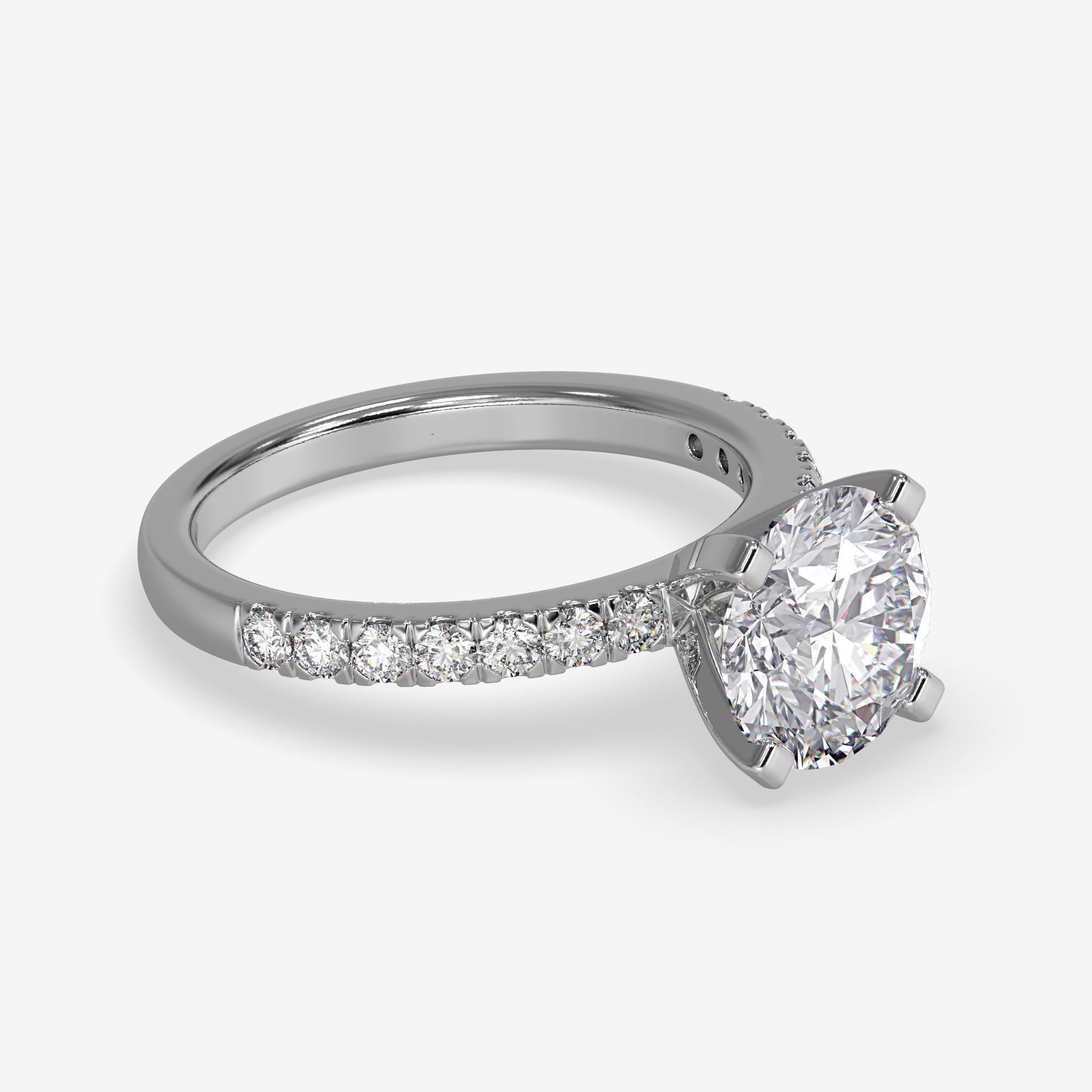 CJ-0094 diamond engagement ring gold 3D print model_2
