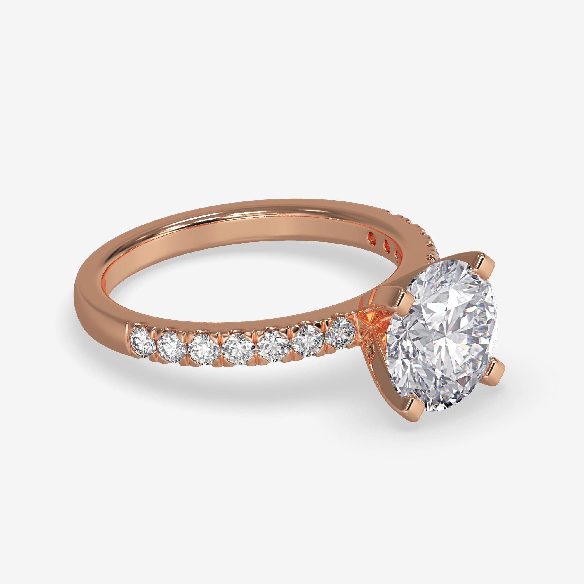 CJ-0094 diamond engagement ring gold 3D print model_1