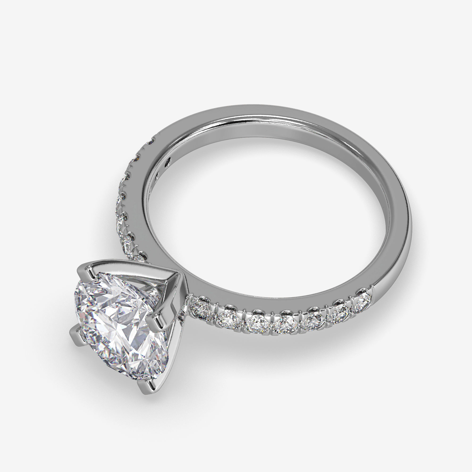 CJ-0094 diamond engagement ring gold 3D print model_8