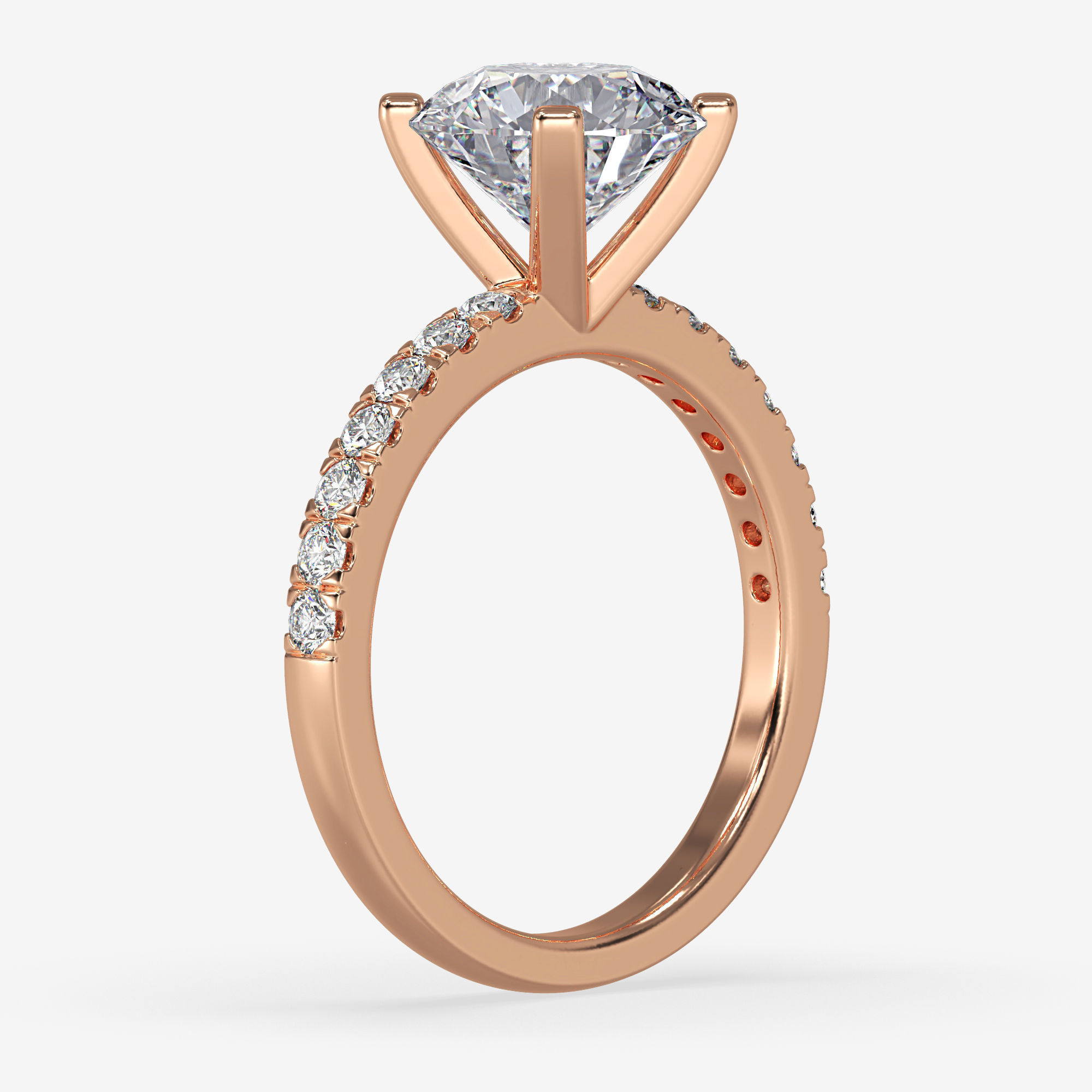 CJ-0094 diamond engagement ring gold 3D print model_6