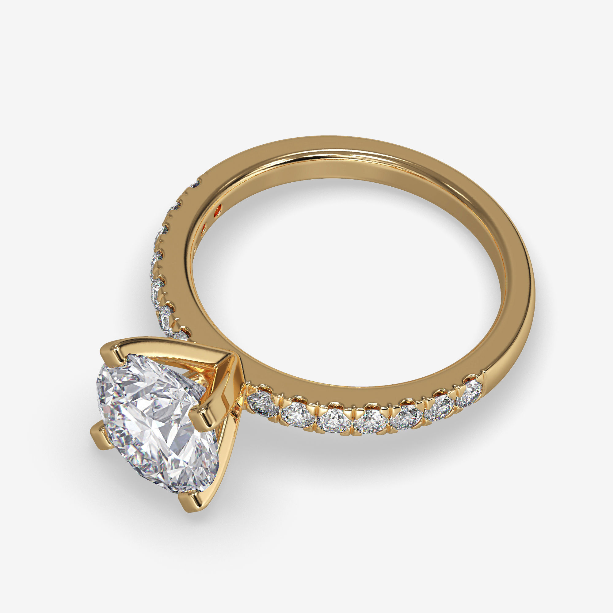 CJ-0094 diamond engagement ring gold 3D print model_11