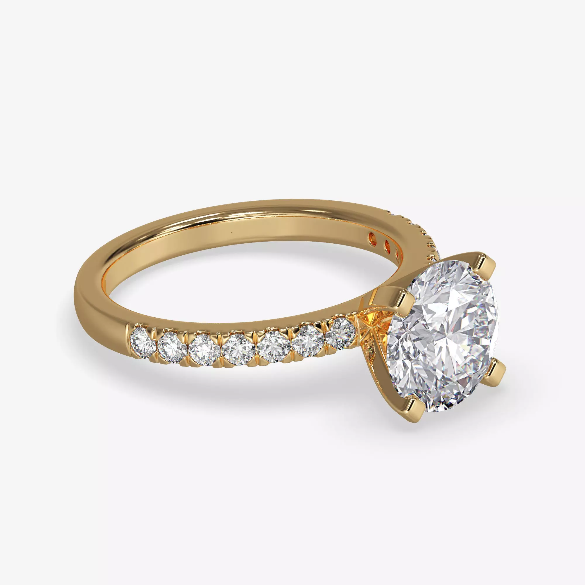 CJ-0094 diamond engagement ring gold 3D print model_0