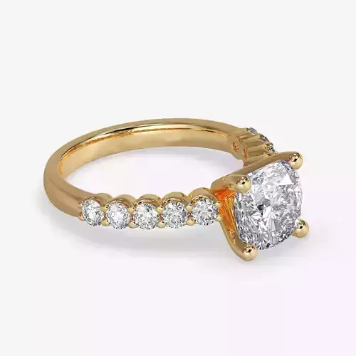CJ-0093 rose gold engagement ring with cushion cut diamond