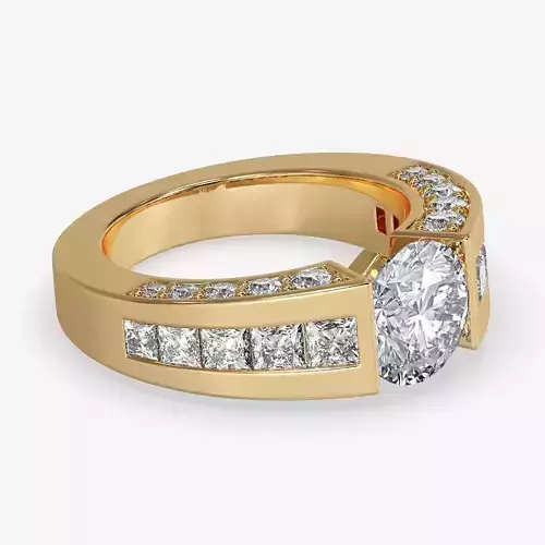CJ-0092 diamond engagement ring gold