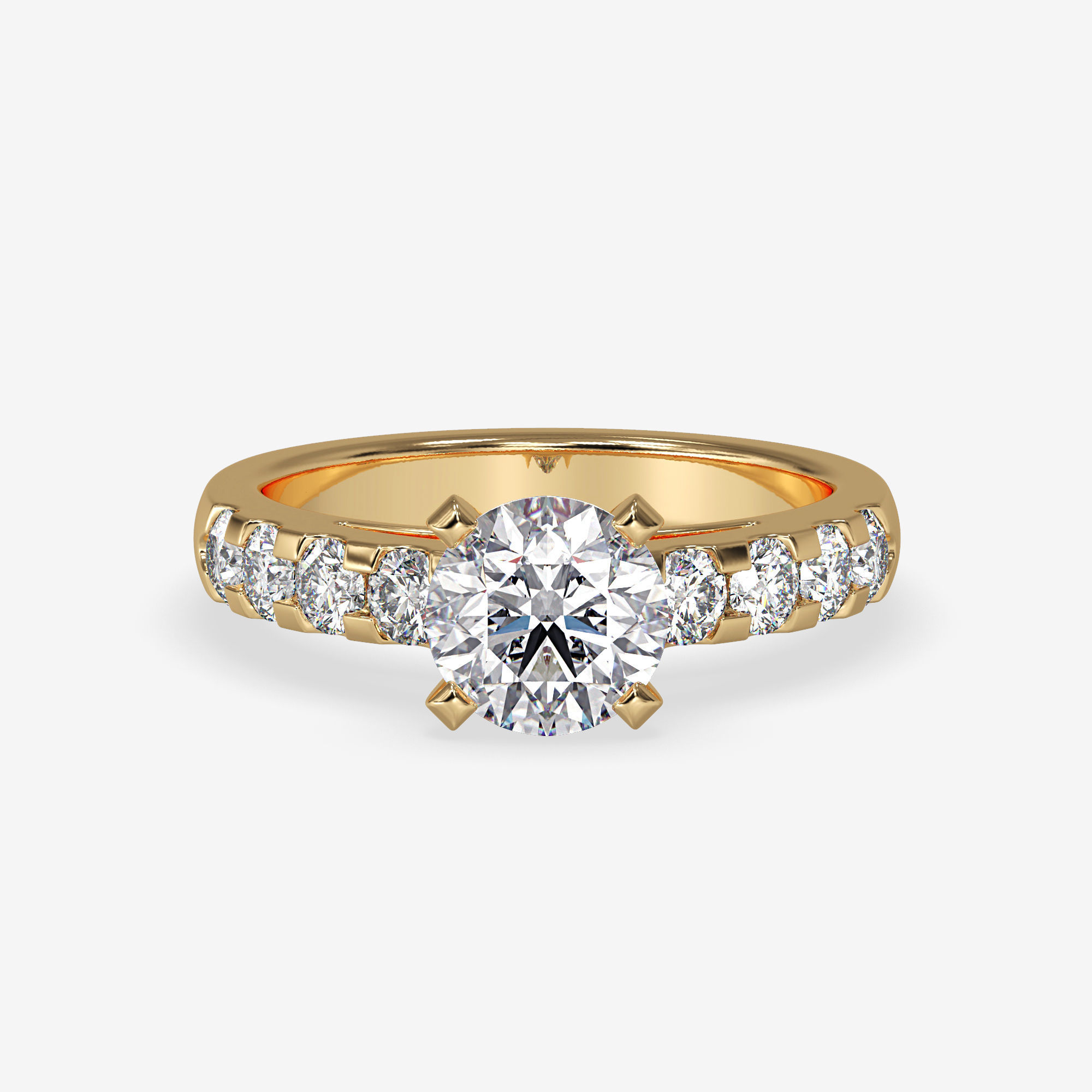 CJ-0087 diamond engagement ring gold 3D print model_10