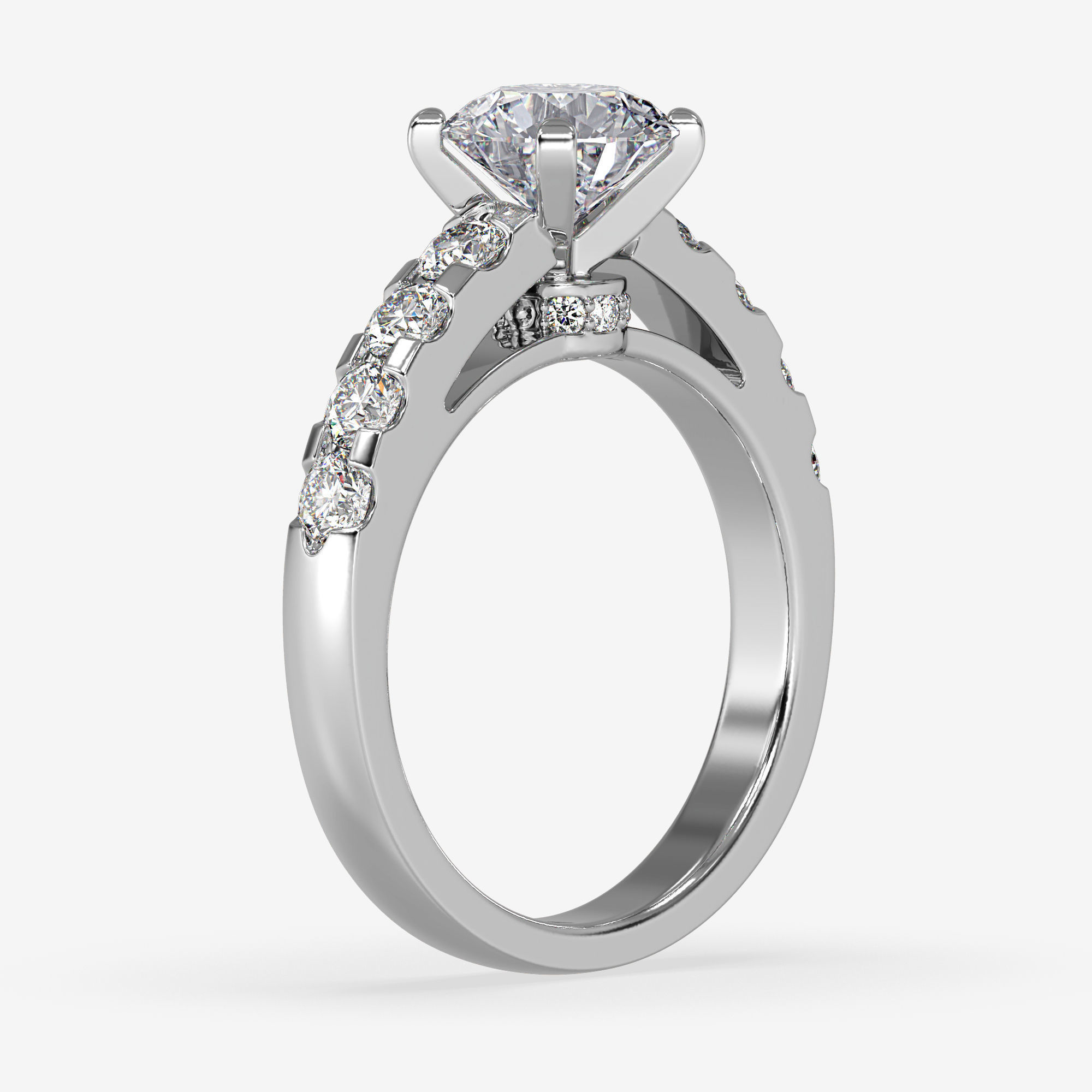 CJ-0087 diamond engagement ring gold 3D print model_9