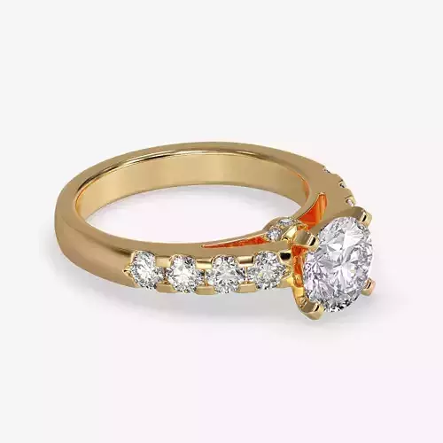 CJ-0087 diamond engagement ring gold