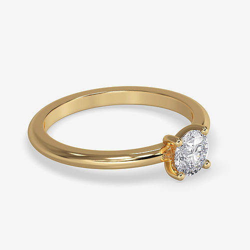 CJ-0084 engagement ring gold 3D print model
