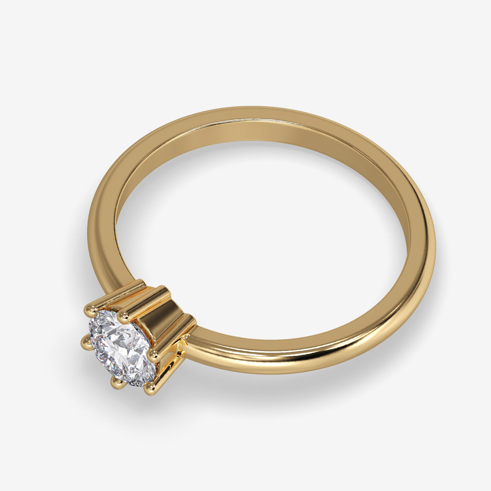 CJ-0082 engagement ring gold 3D print model_11