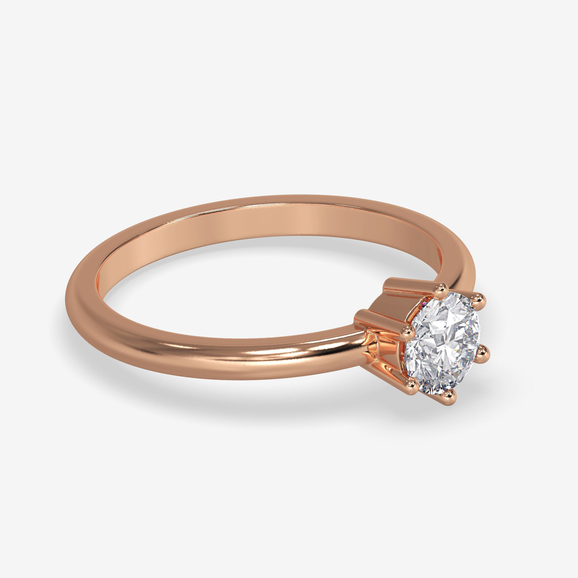 CJ-0082 engagement ring gold 3D print model_1