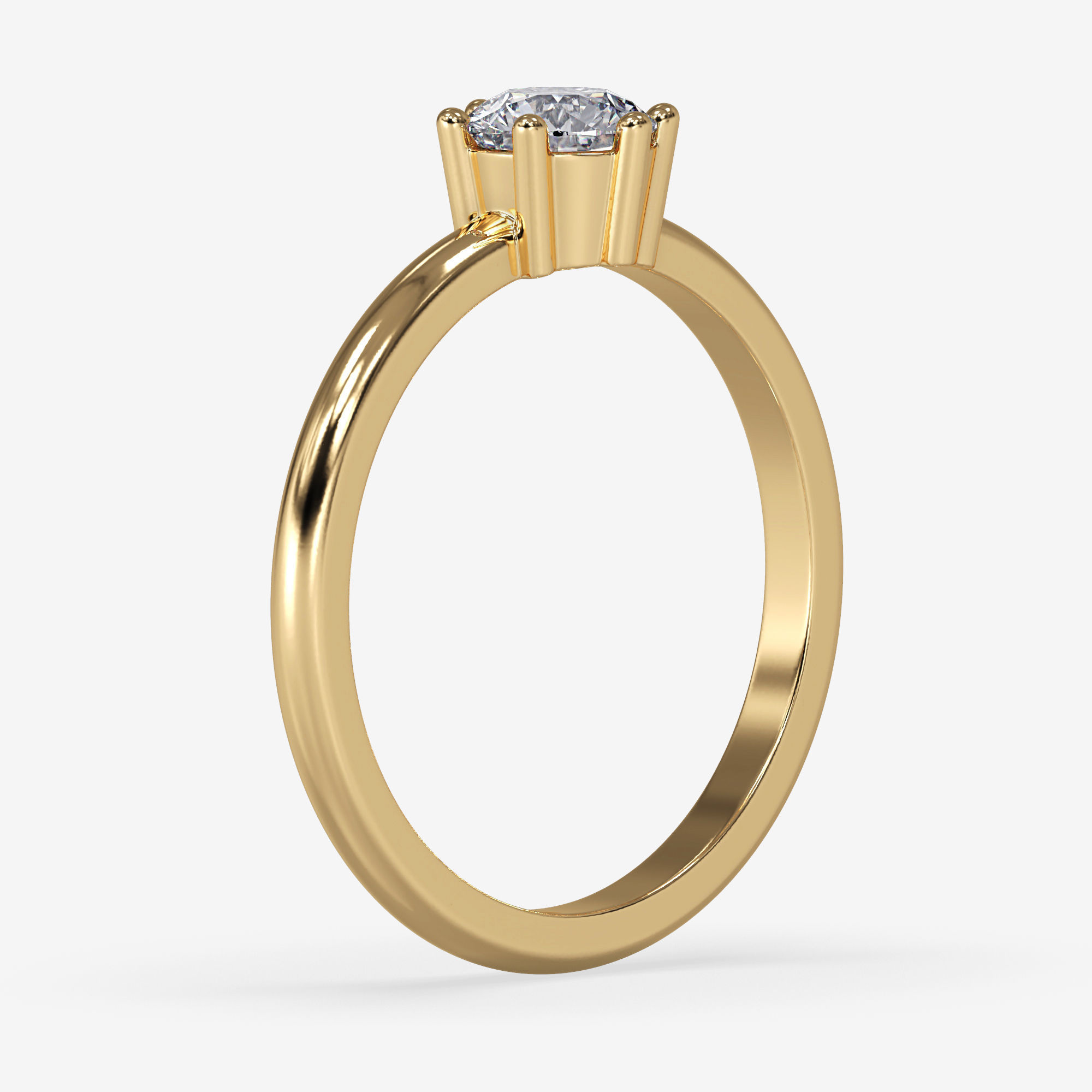 CJ-0082 engagement ring gold 3D print model_12