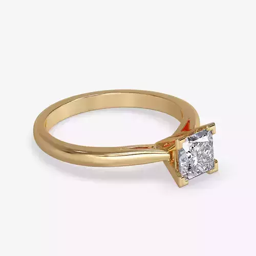 CJ-0080 solitaire diamond engagement ring gold