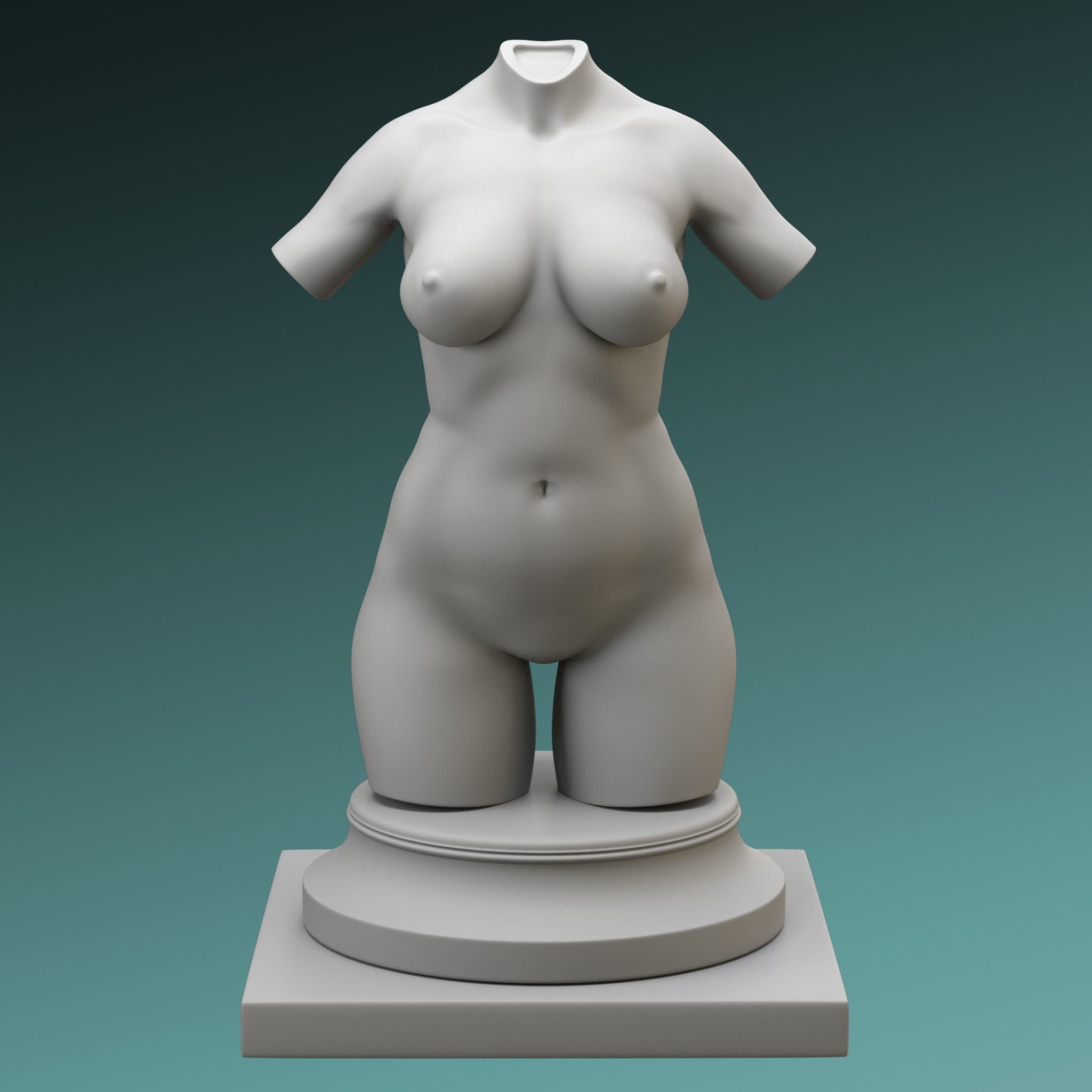Set of 3 female figures Low-poly 3D model_13