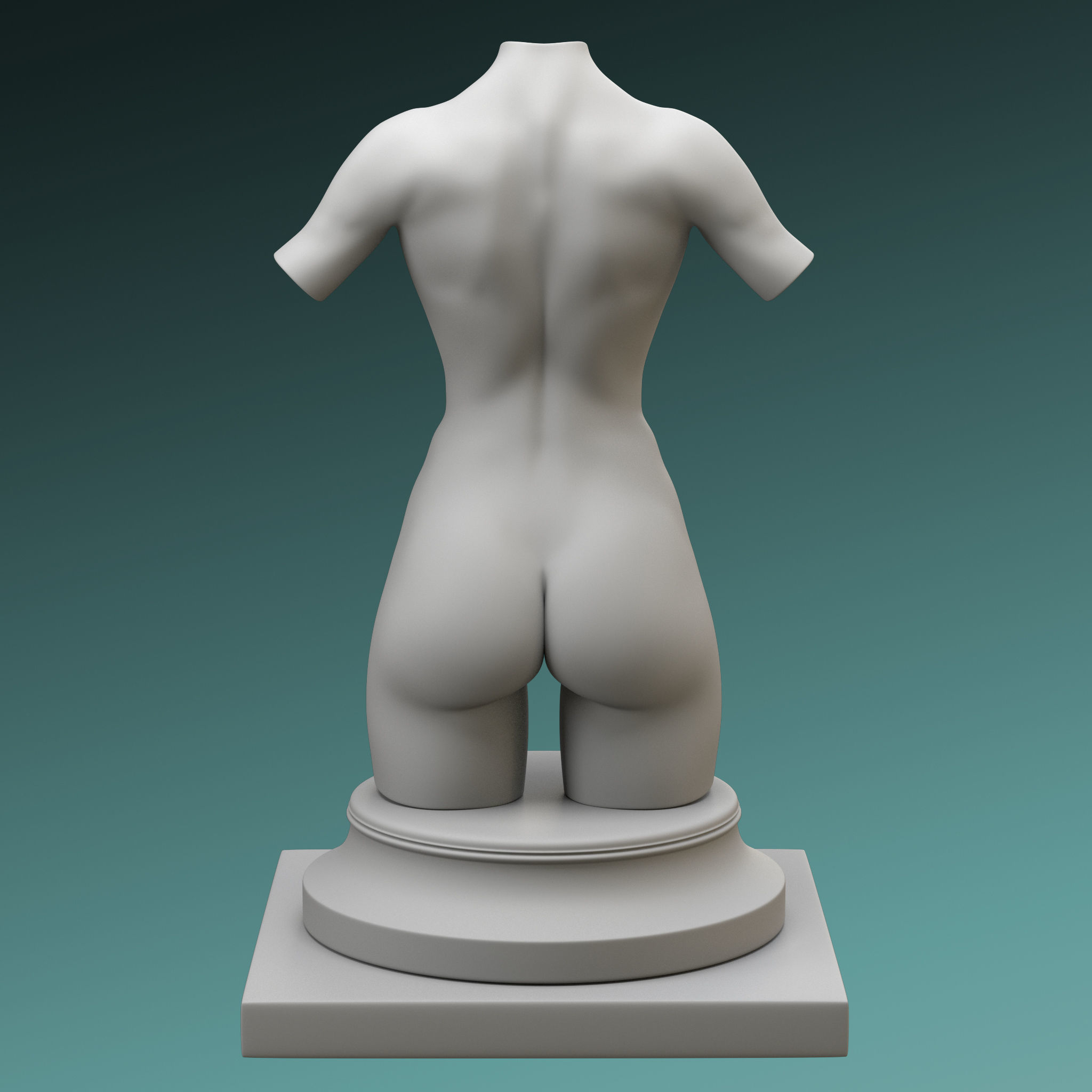 Set of 3 female figures Low-poly 3D model_26