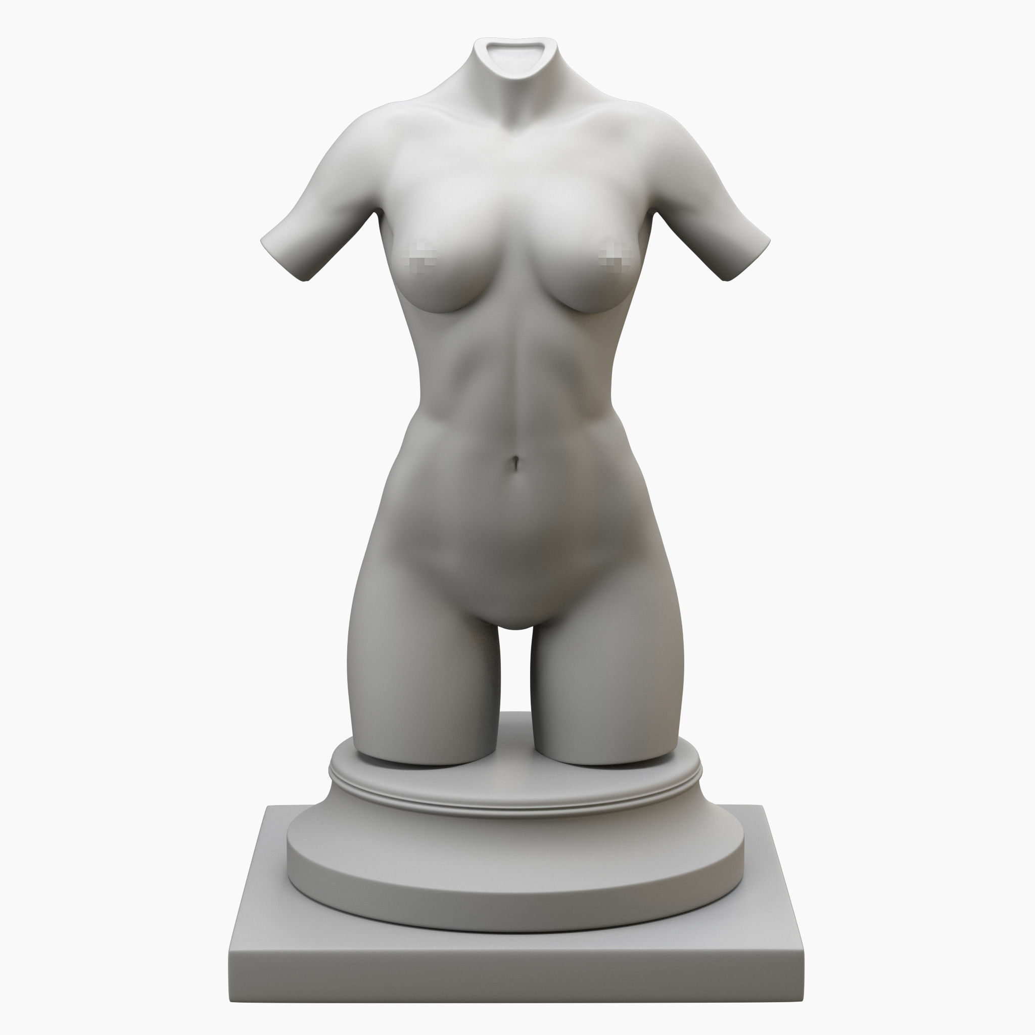 Set of 3 female figures Low-poly 3D model_37