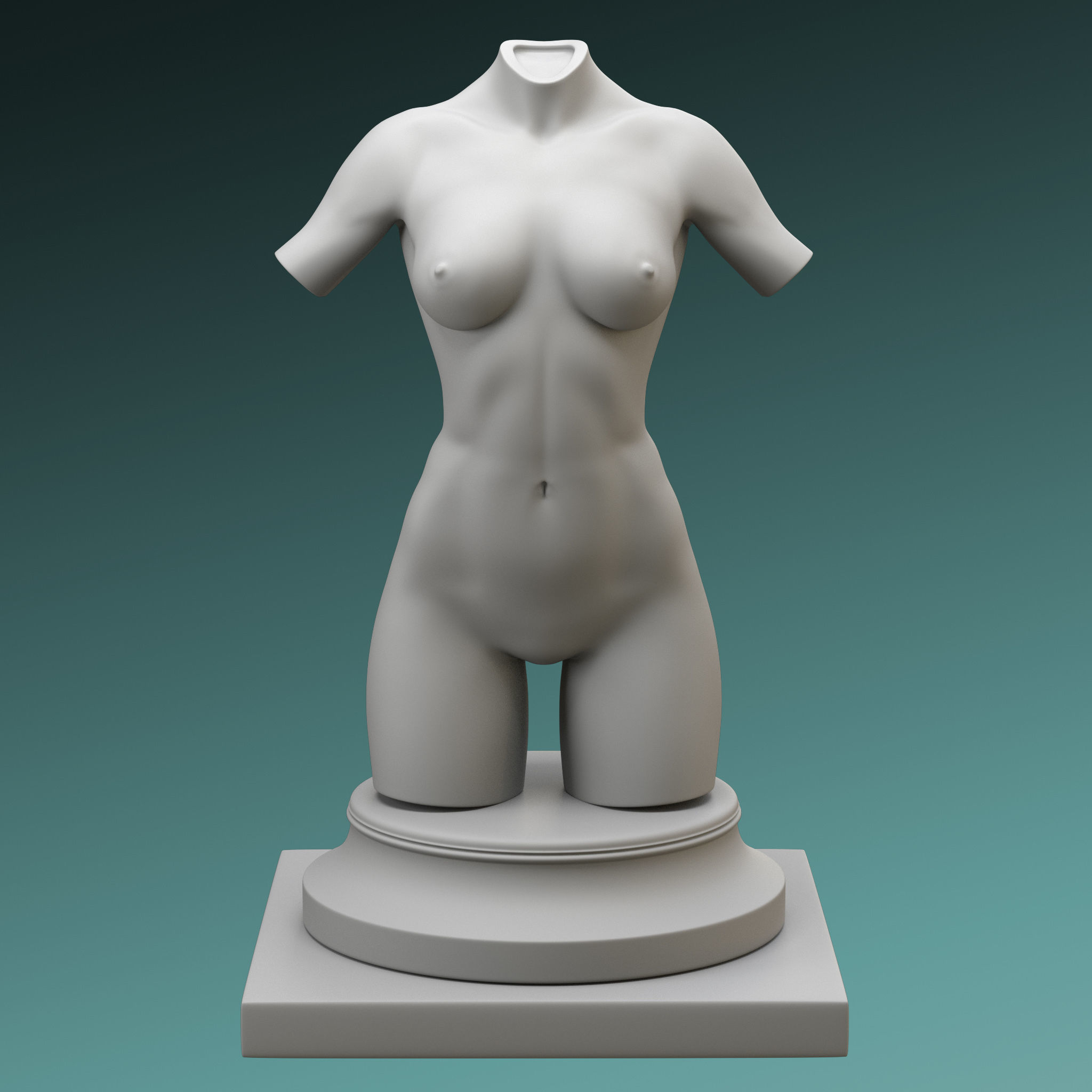 Set of 3 female figures Low-poly 3D model_22