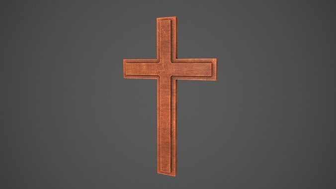 Wooden Cross  Low-poly 3D model