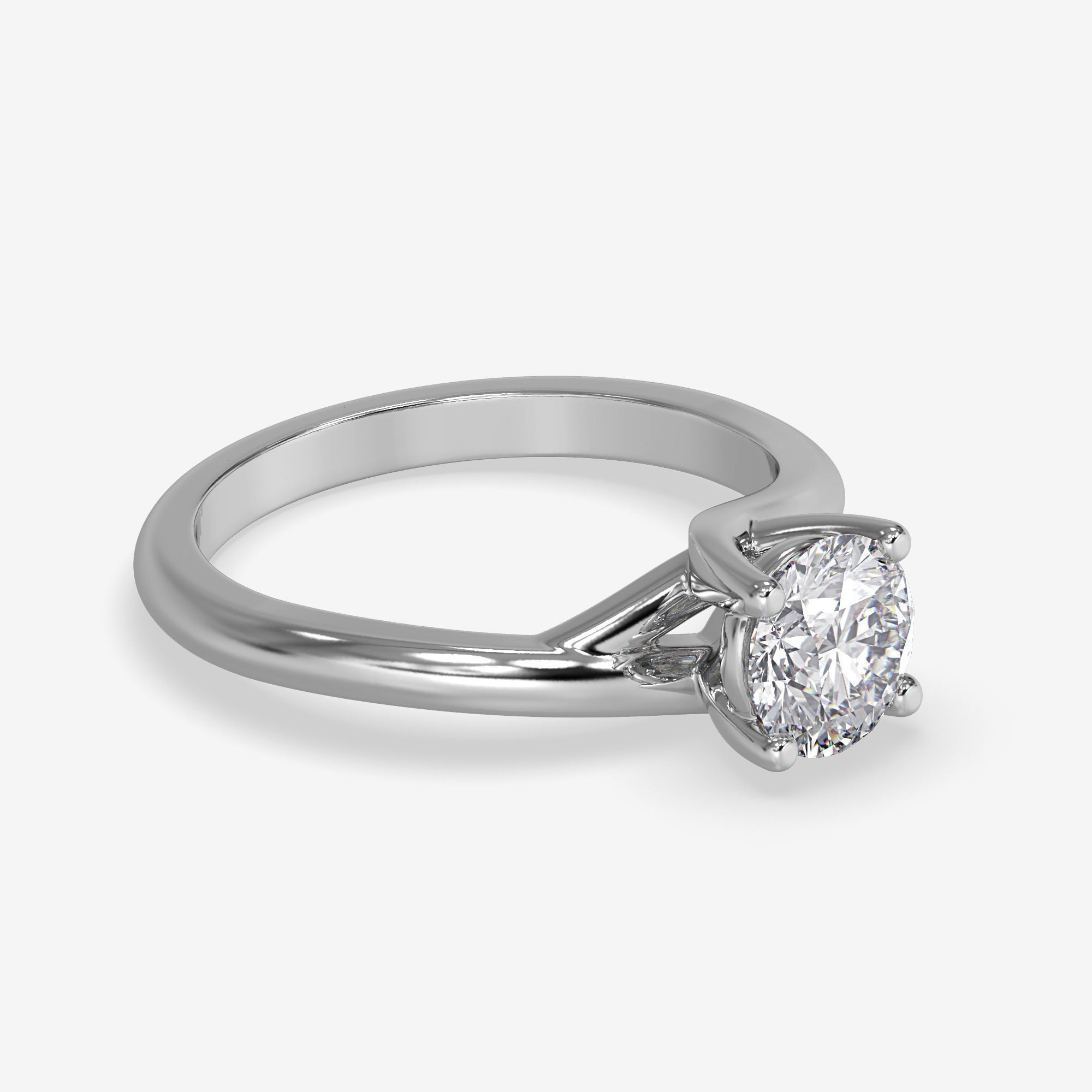 CJ-0078 solitaire engagement ring gold 3D print model_2