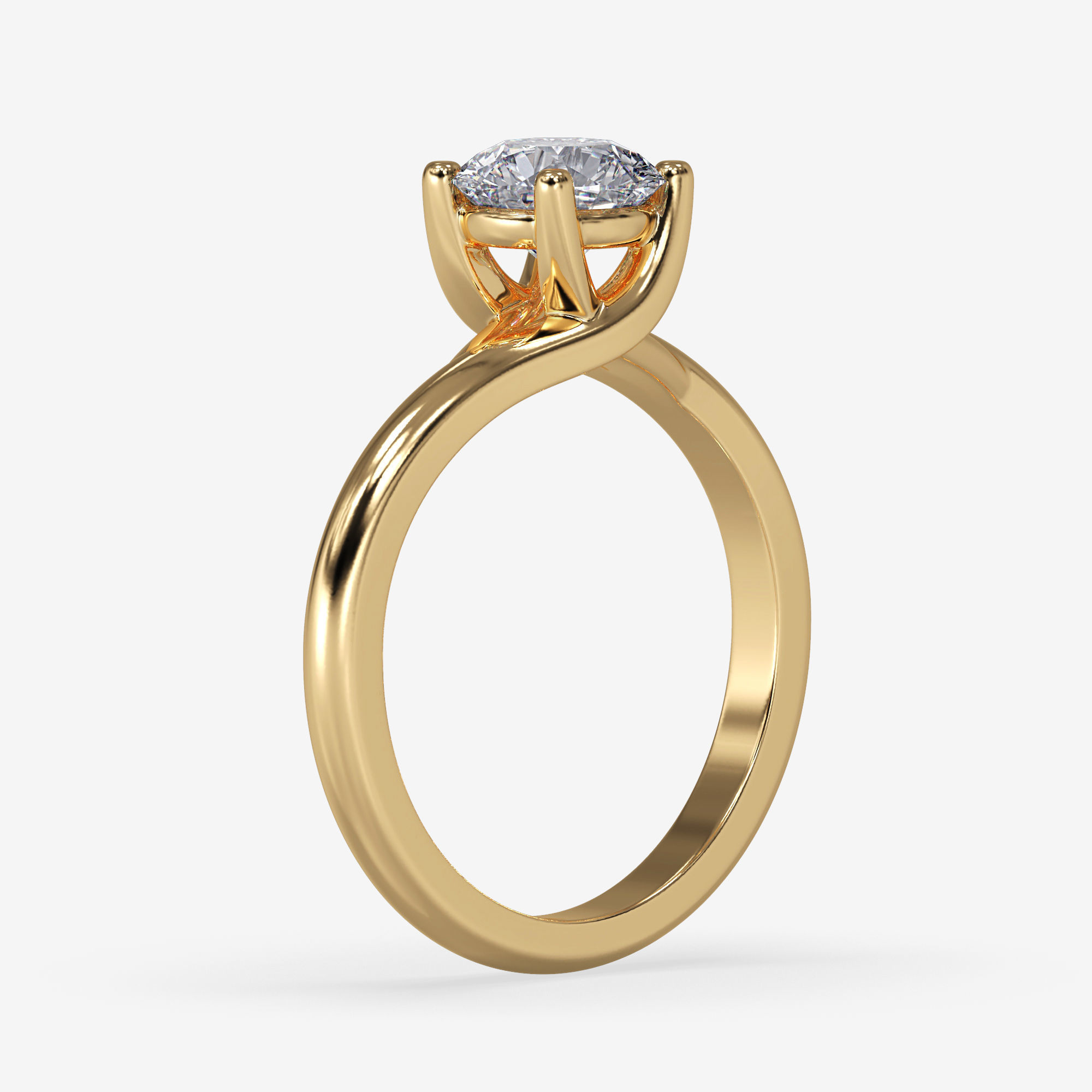 CJ-0078 solitaire engagement ring gold 3D print model_12