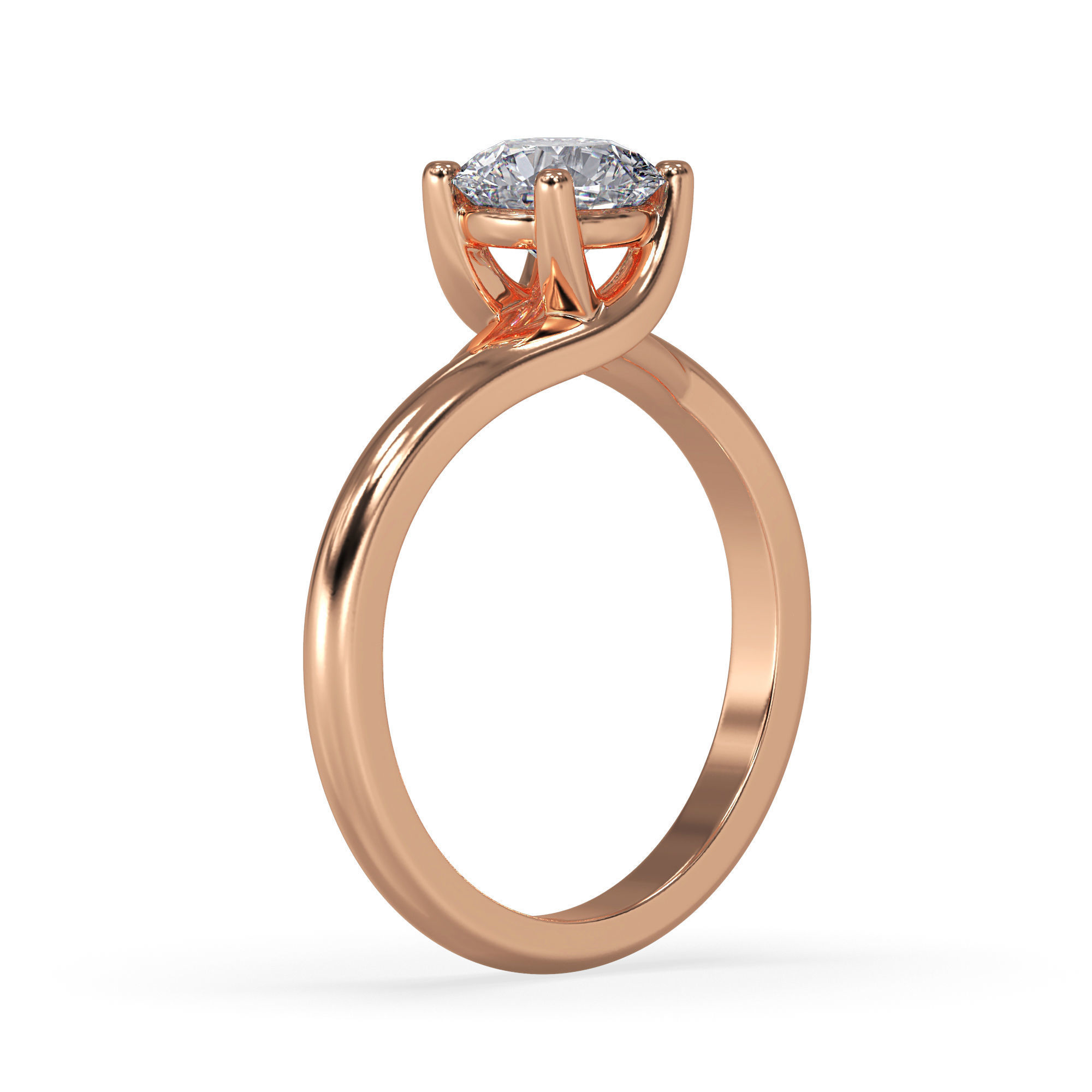 CJ-0078 solitaire engagement ring gold 3D print model_6