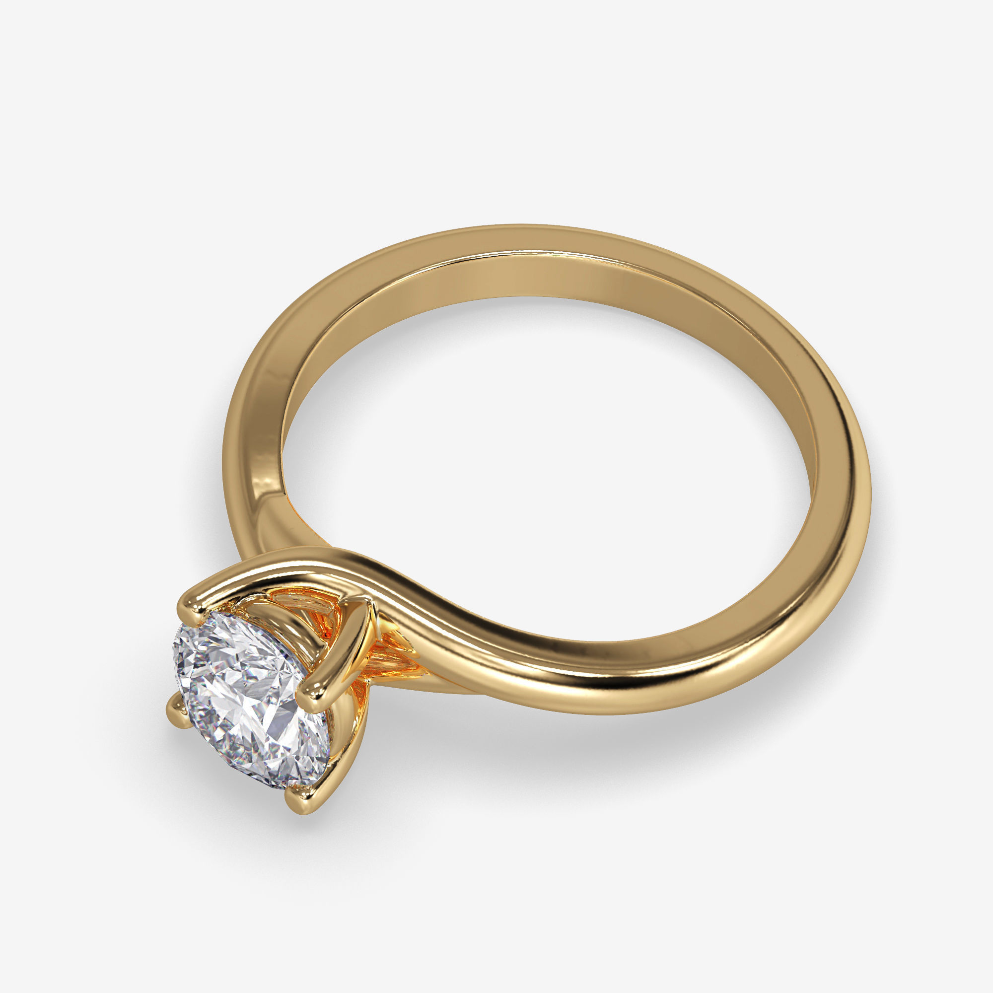 CJ-0078 solitaire engagement ring gold 3D print model_11