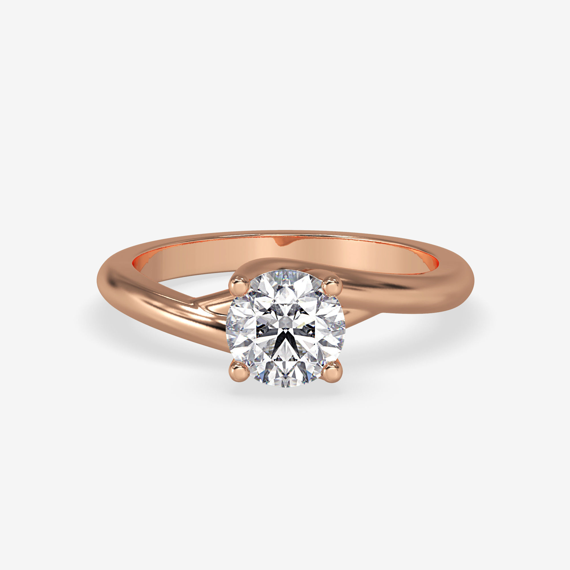 CJ-0078 solitaire engagement ring gold 3D print model_4