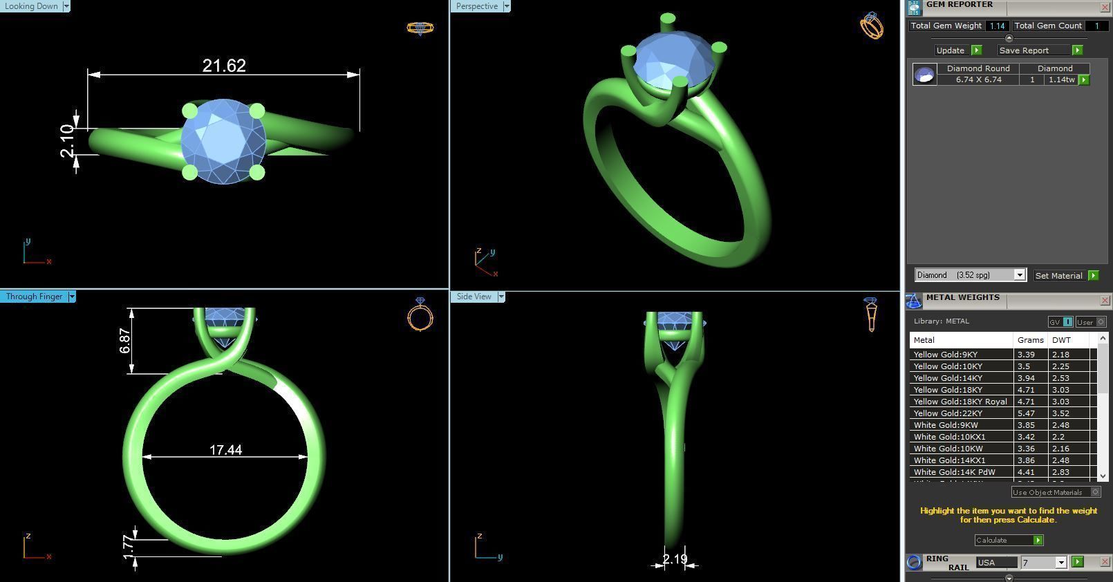 CJ-0078 solitaire engagement ring gold 3D print model_3