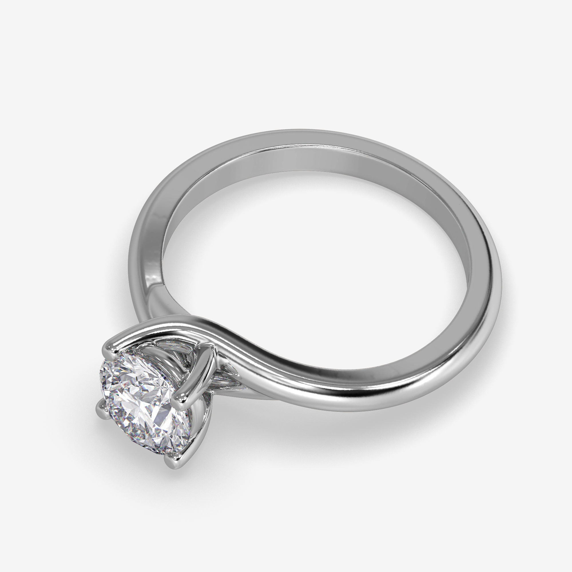 CJ-0078 solitaire engagement ring gold 3D print model_8